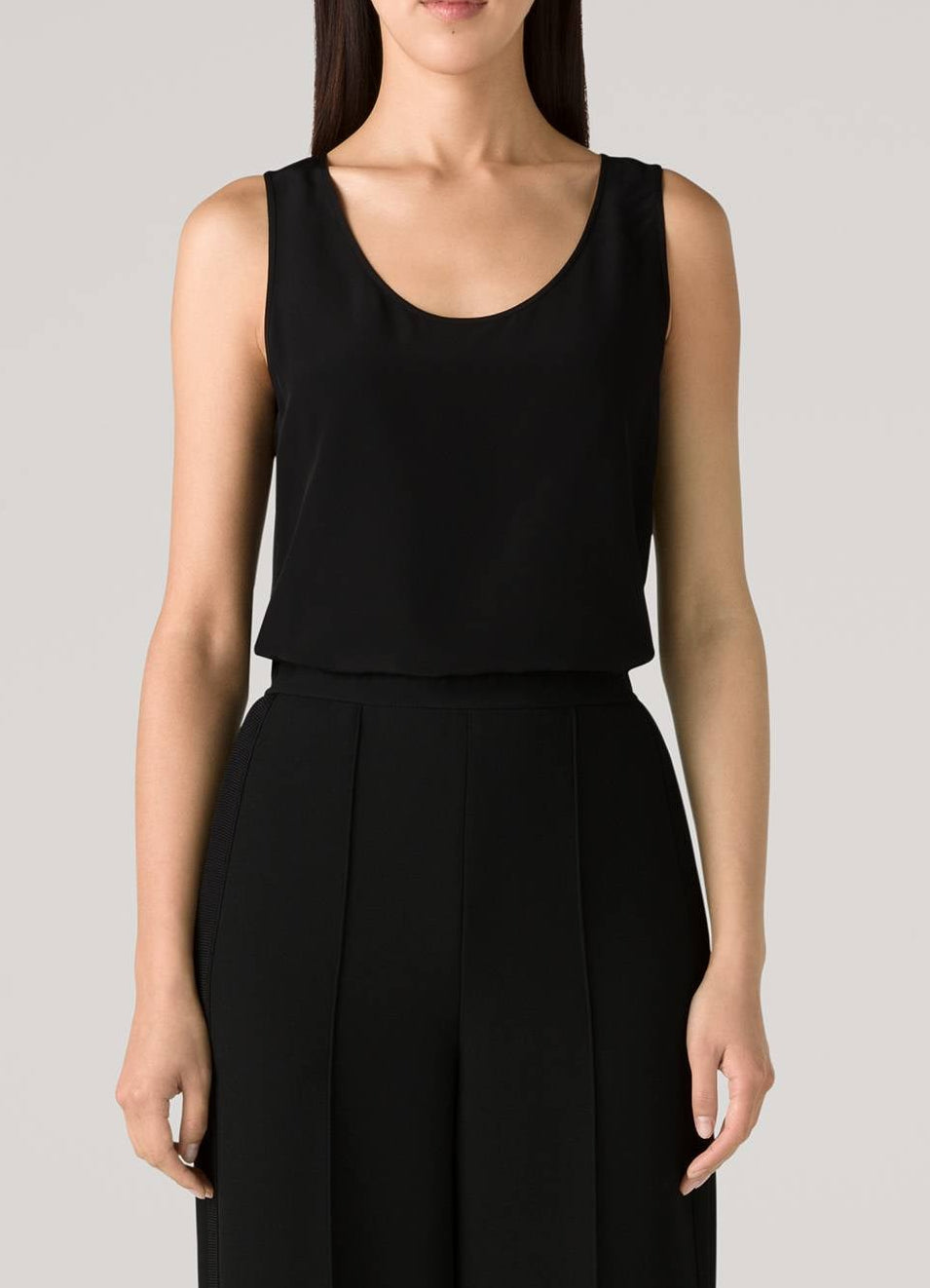 Silk Blend Scoop Neck Shell