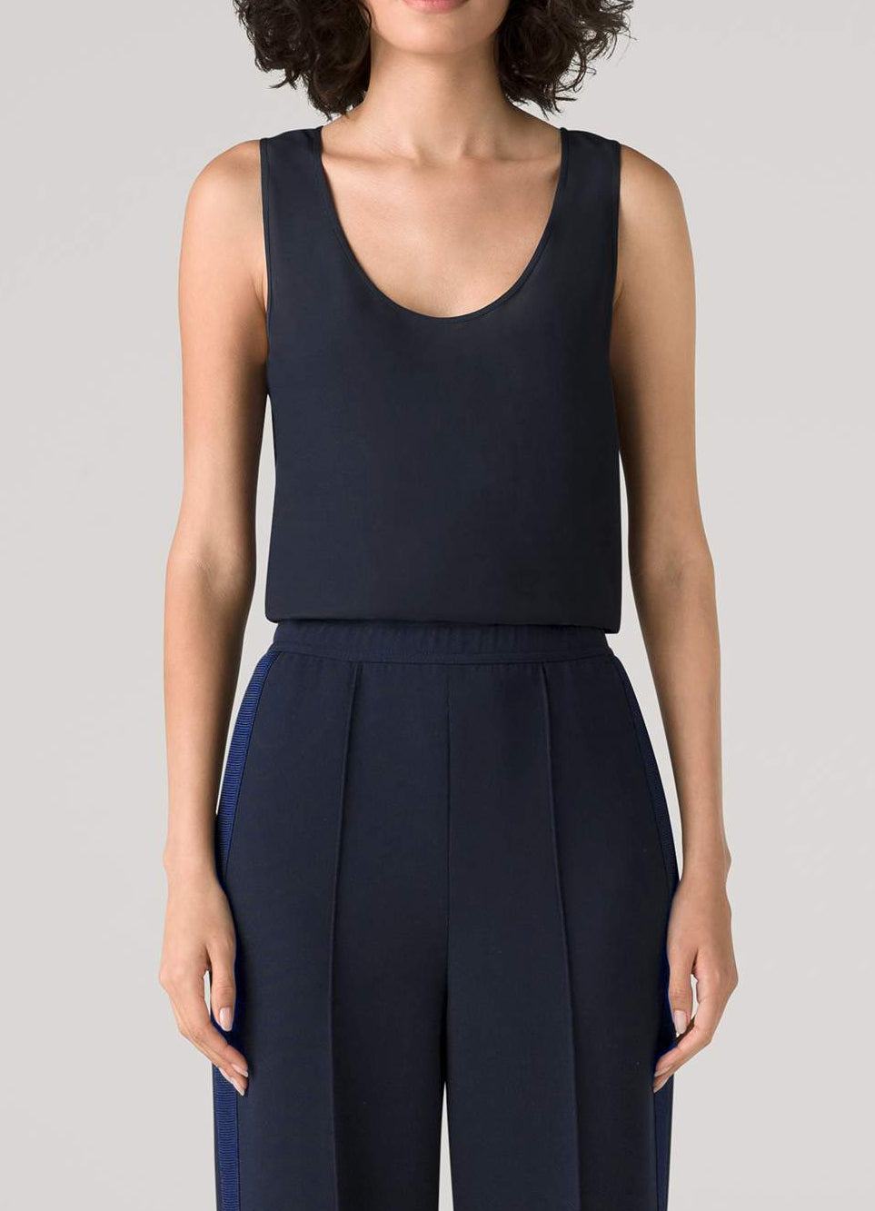 Silk Blend Scoop Neck Shell