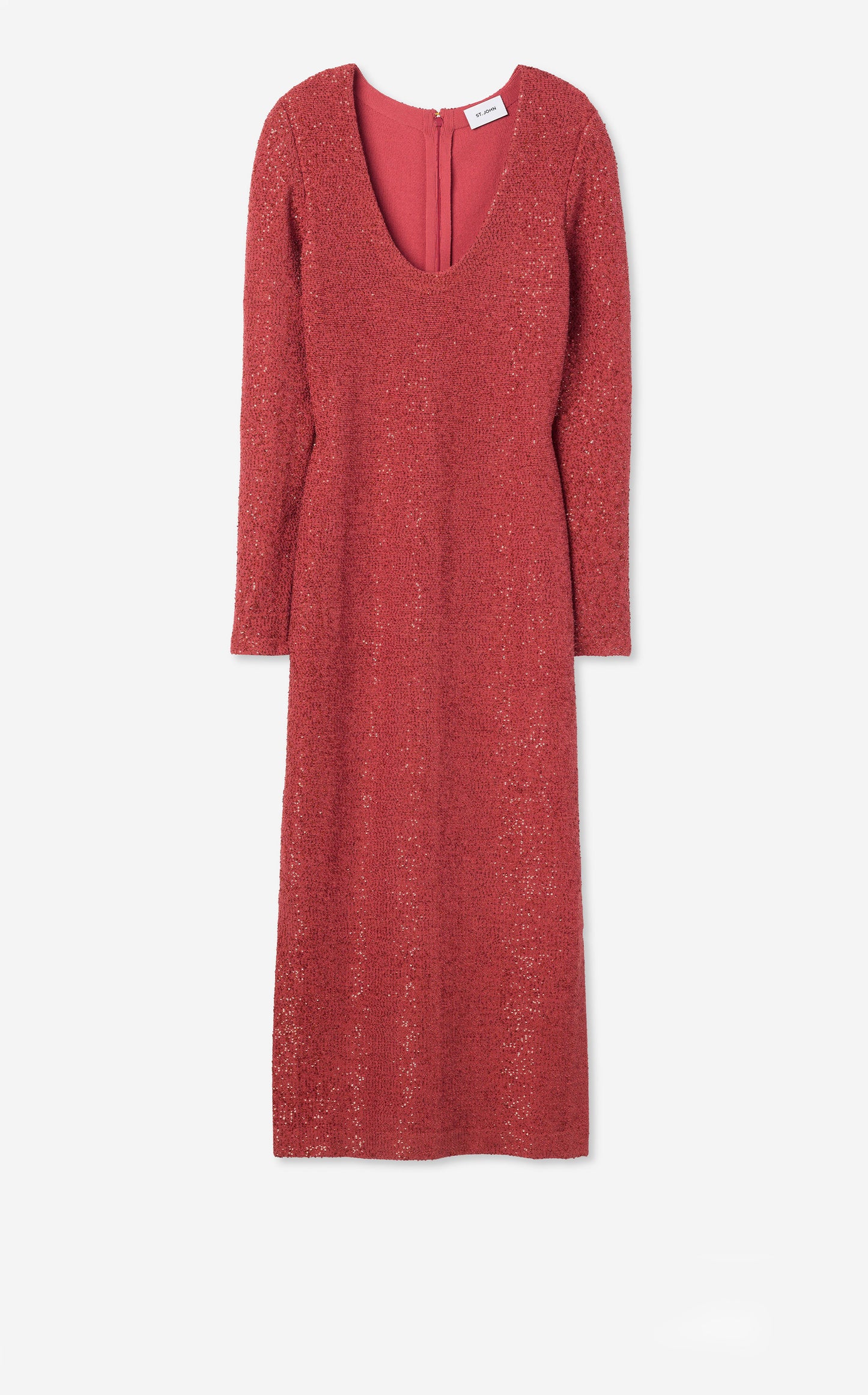 Sequin Knit V-Neck Dress