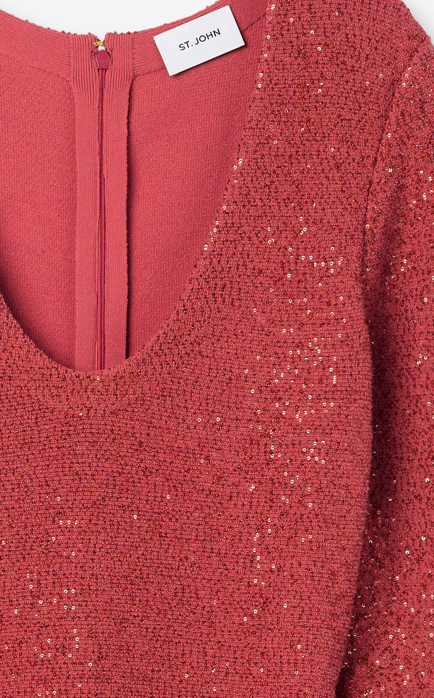 Sequin Knit V-Neck Dress