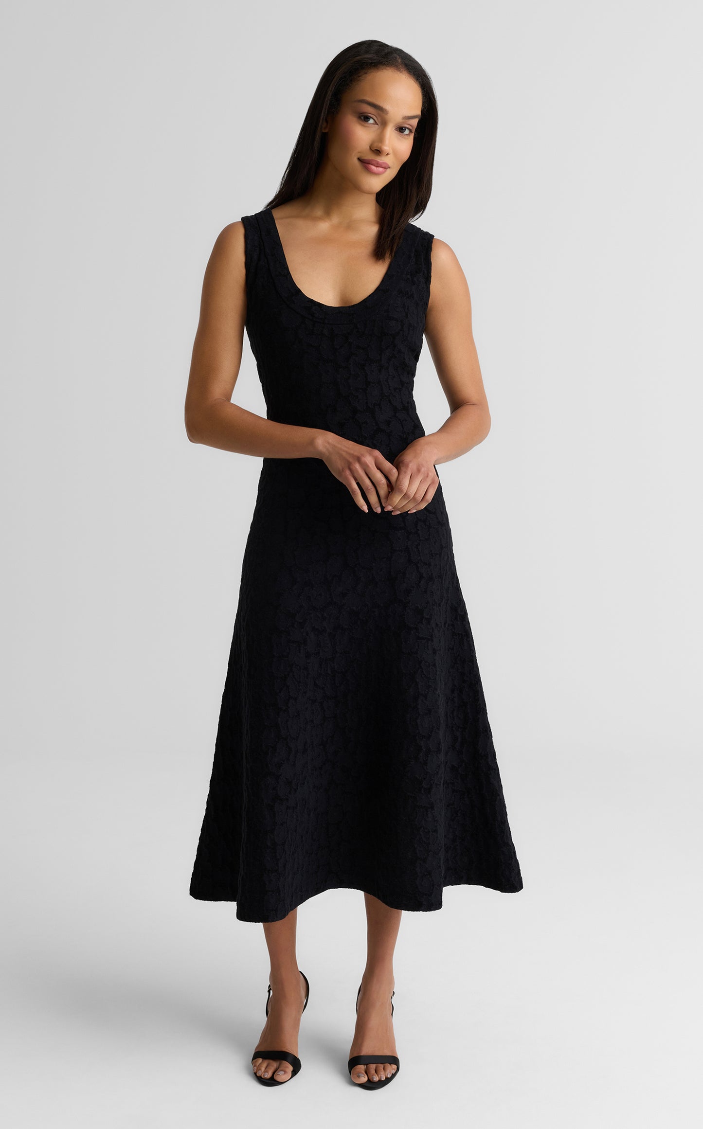 Belinda Dress In Velvet Leopard Jacquard