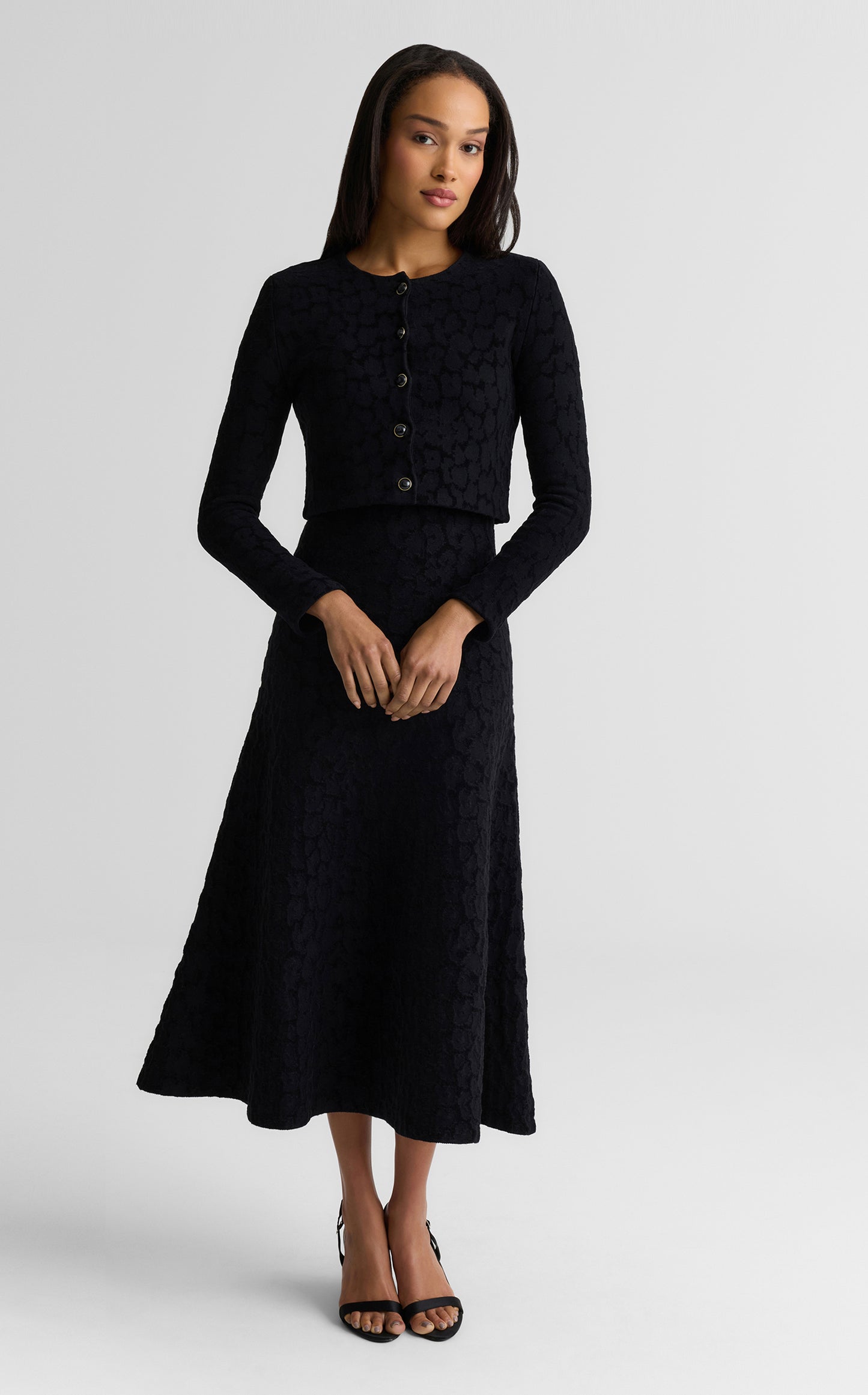 Belinda Dress In Velvet Leopard Jacquard