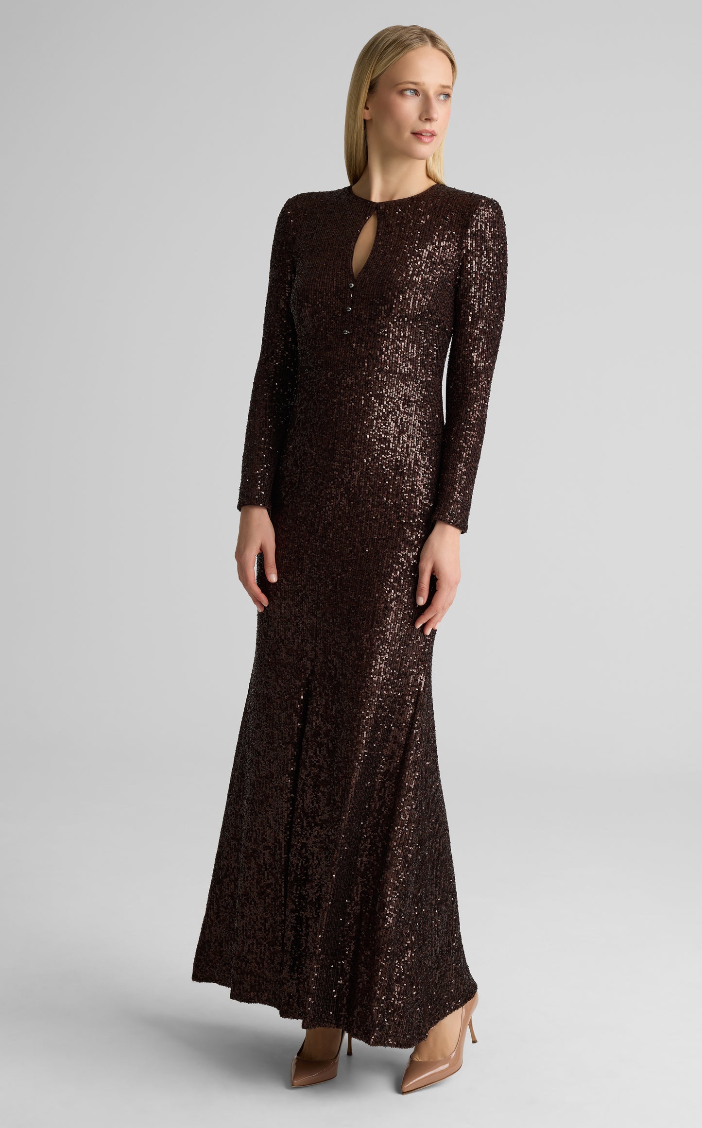 Emilia Gown in Stretch Paillette