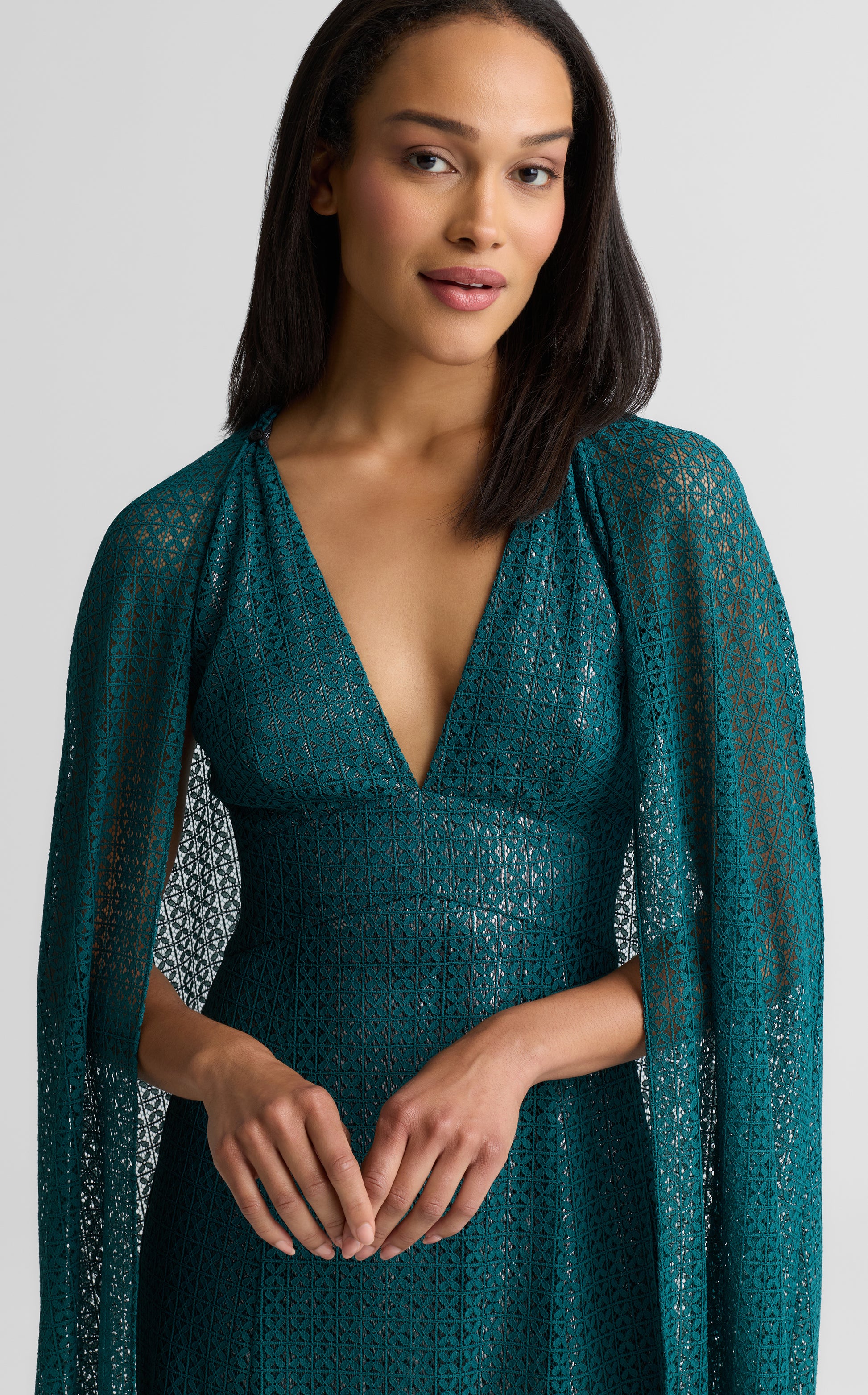 St. John Women's Lace Overaly Metallic Gown - Green - Size 0