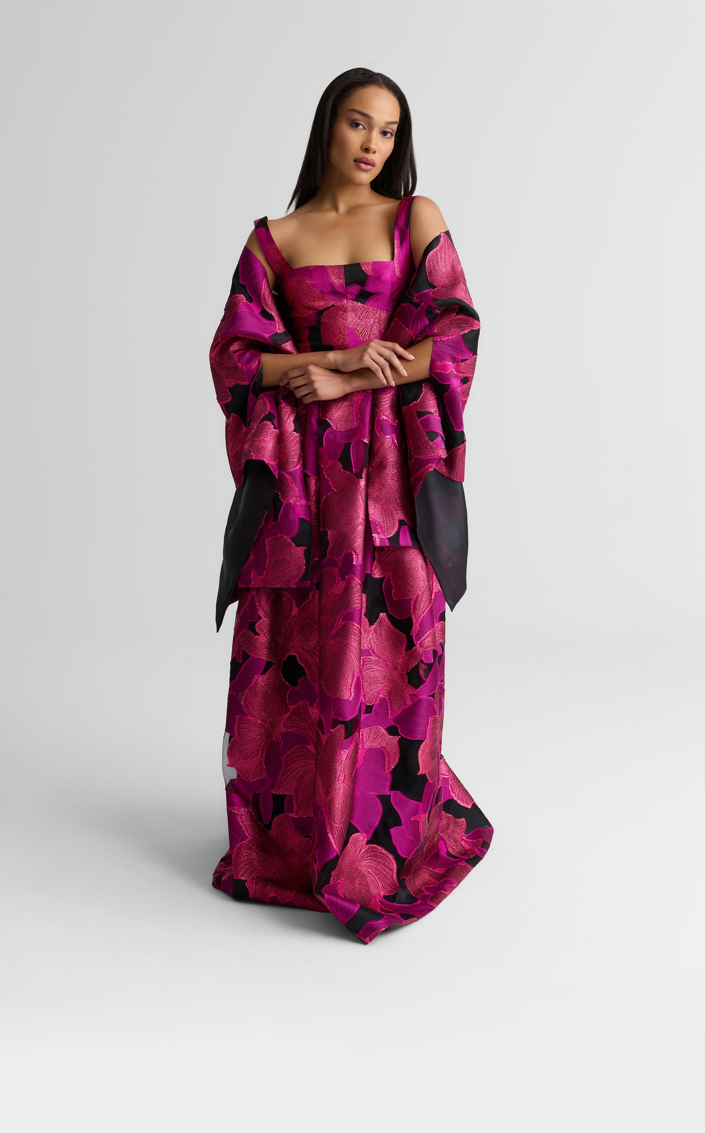 Athena Gown In Floral Organza