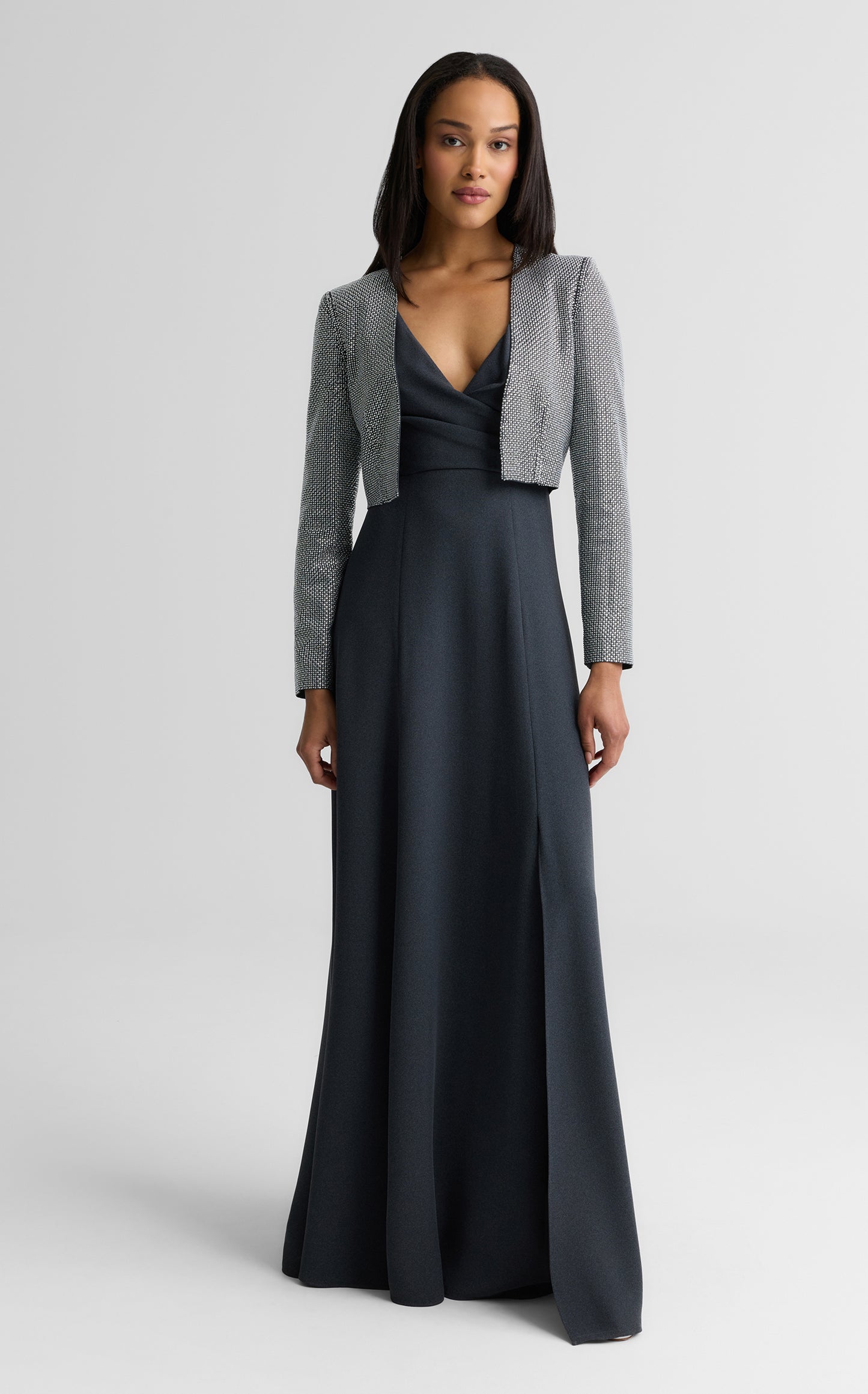 Tess Gown In Heathered Crepe