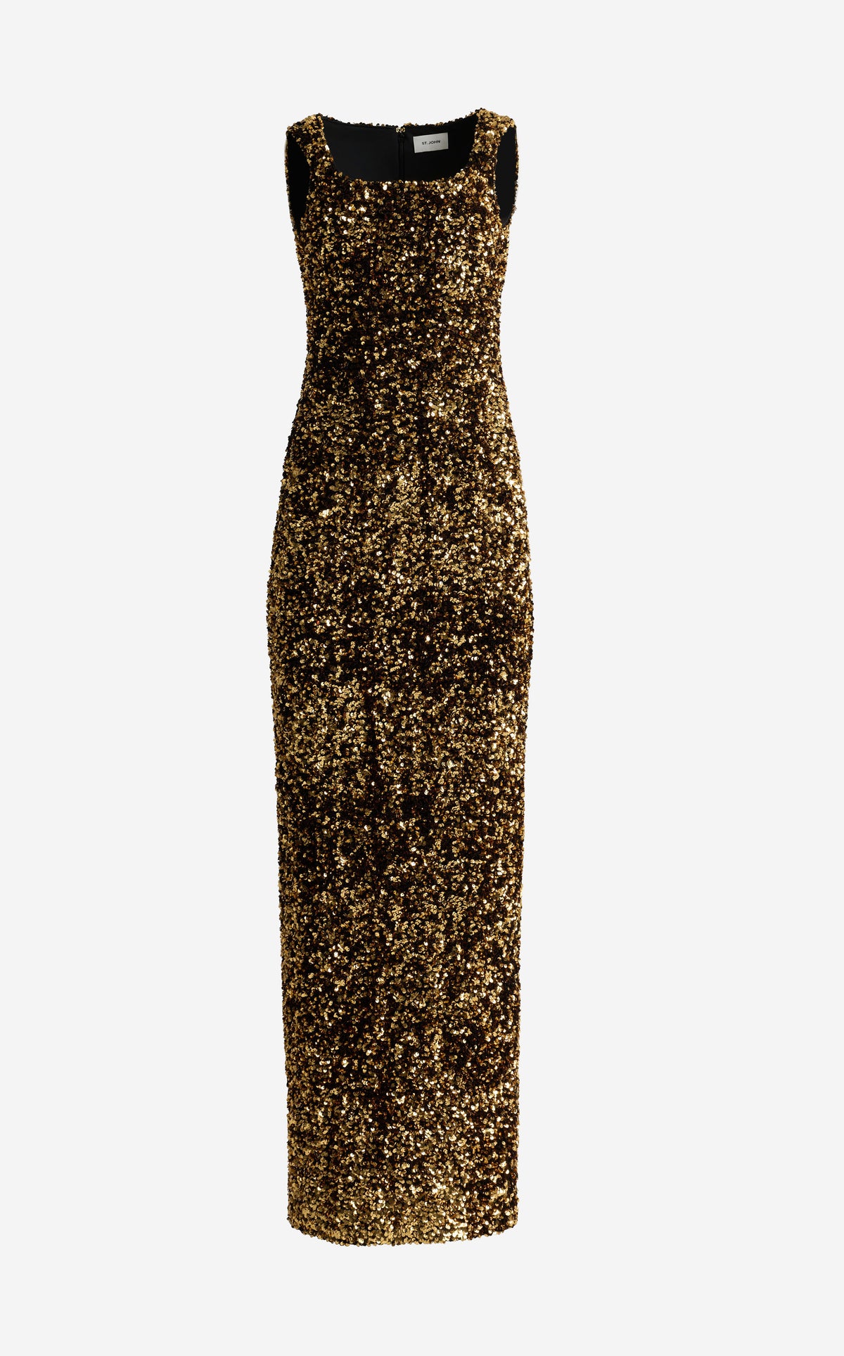Gown In Pailette Embroidered Stretch Velvet