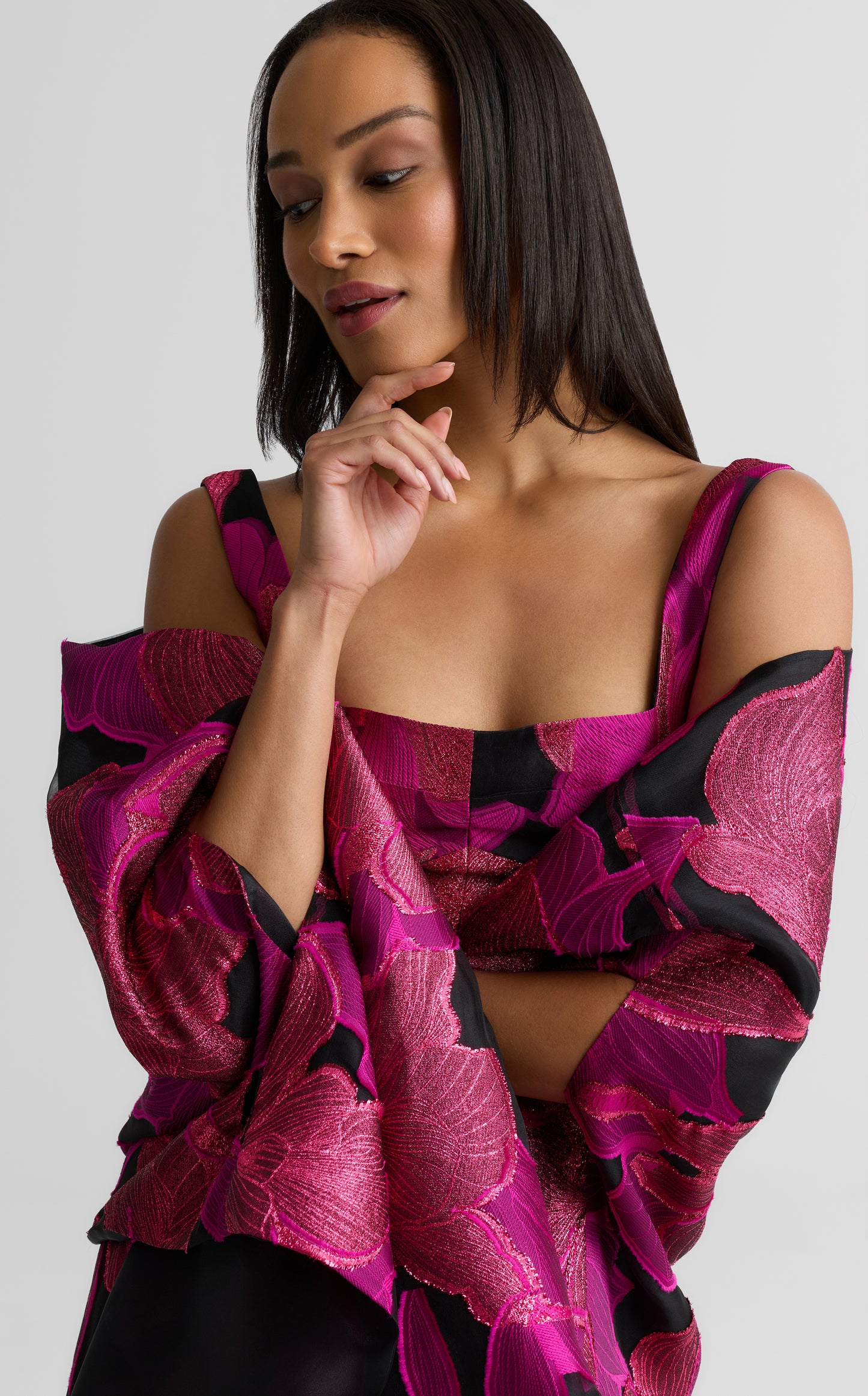 Georgia Wrap In Floral Organza