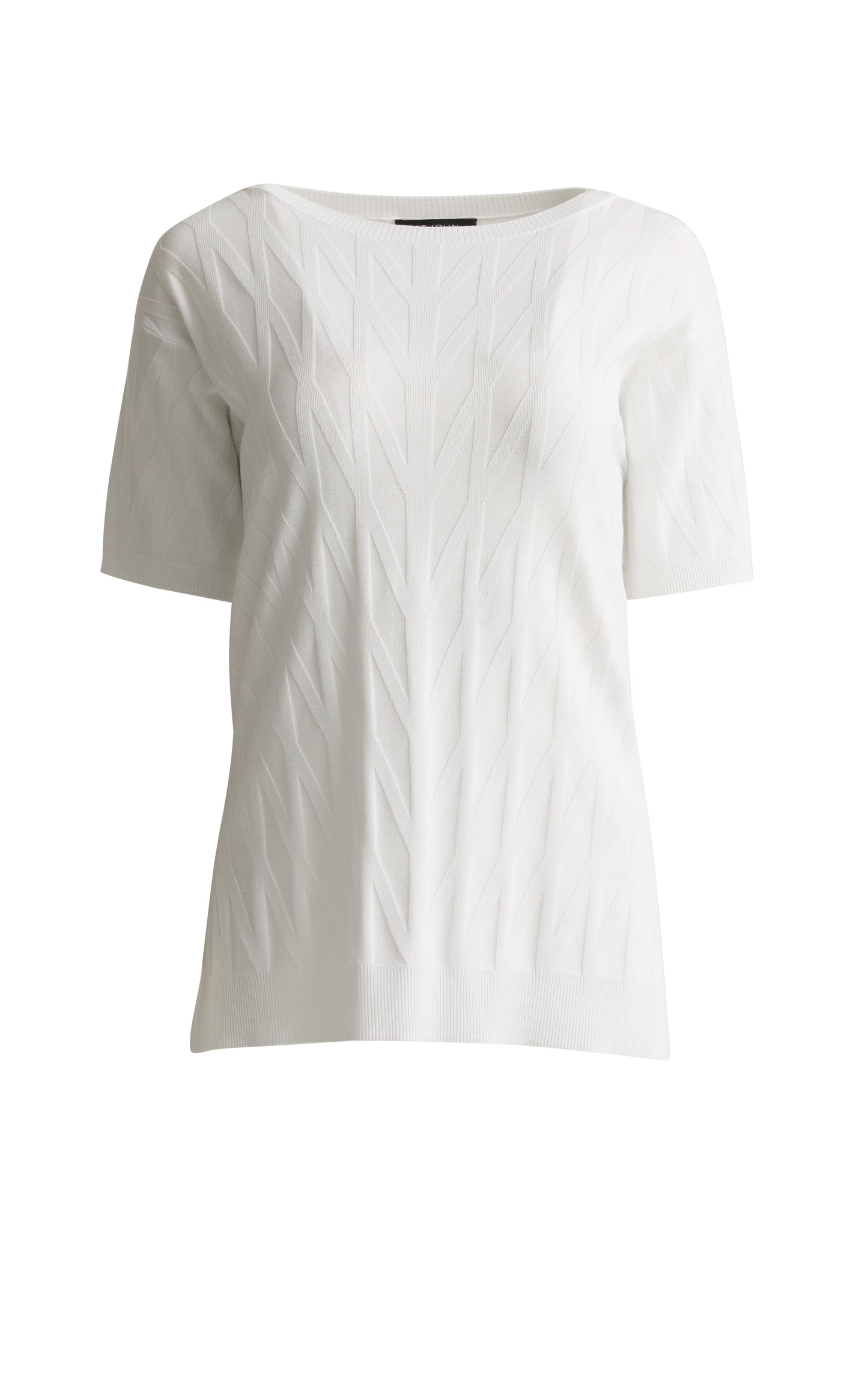 Raised Stretch Knit Short Sleeve Top
