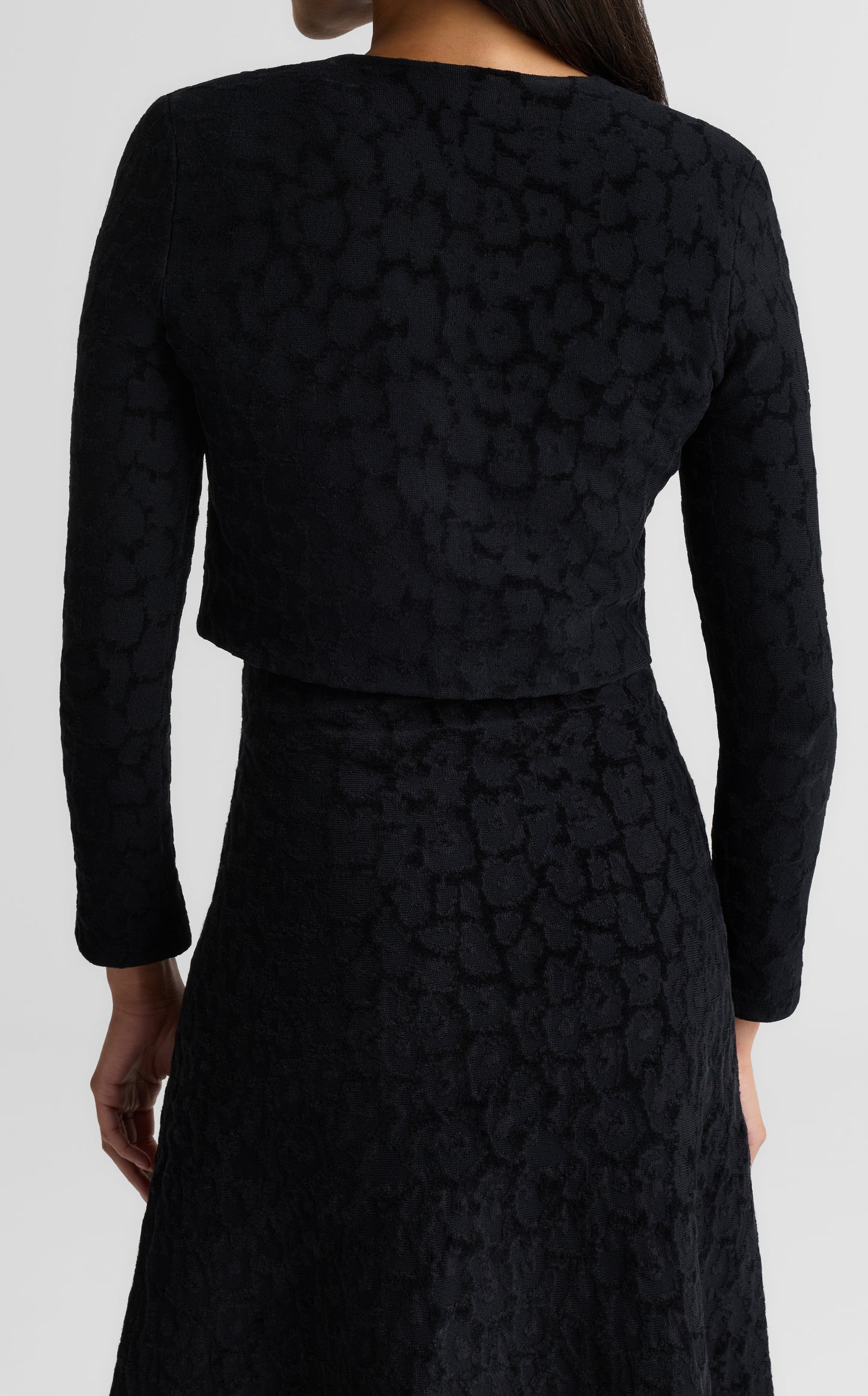 Amber Cardigan In Velvet Leopard Jacquard