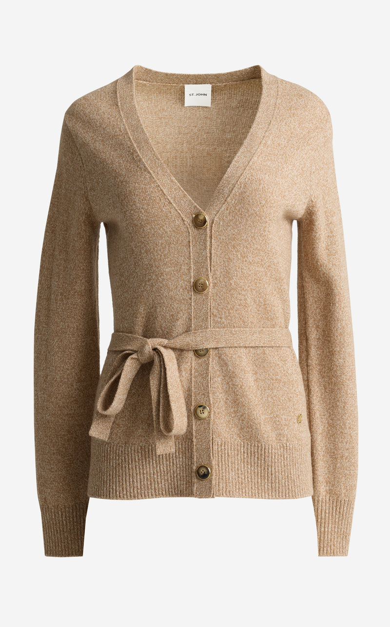Cardigan In Wool Mouliné Knit