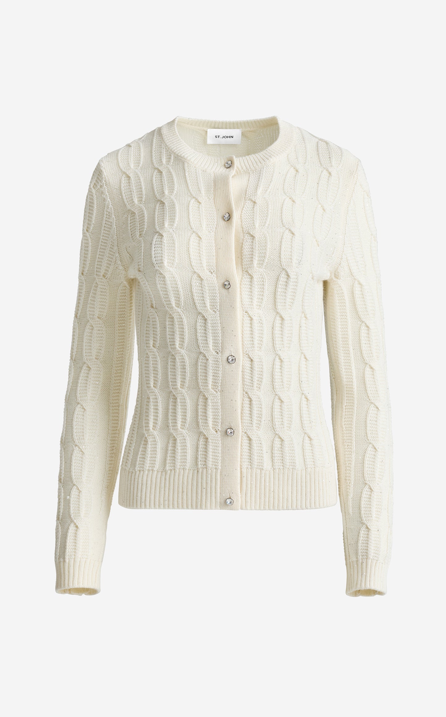 Dawn Cardigan In Merino Blend Cable Knit