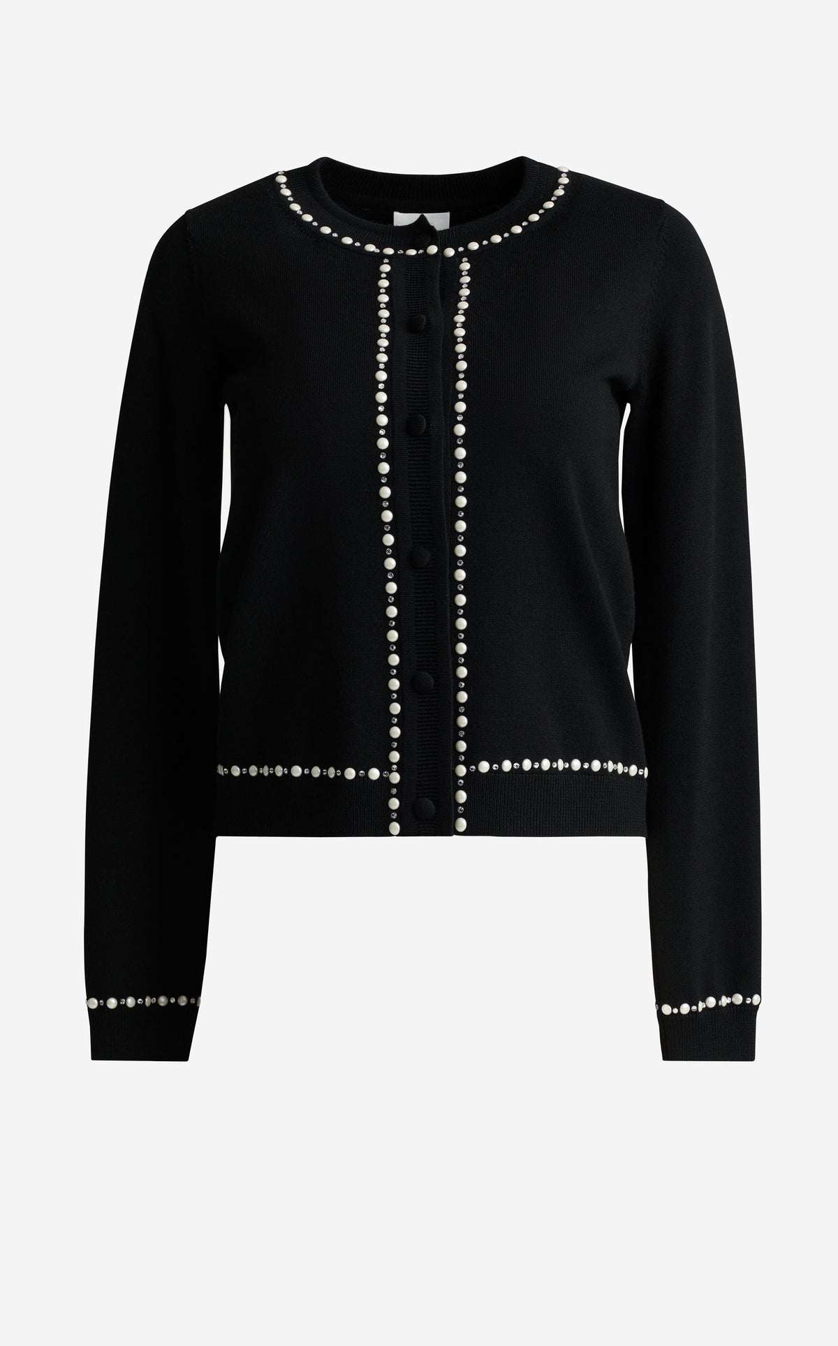 Cardigan In Merino Knit With Pearls