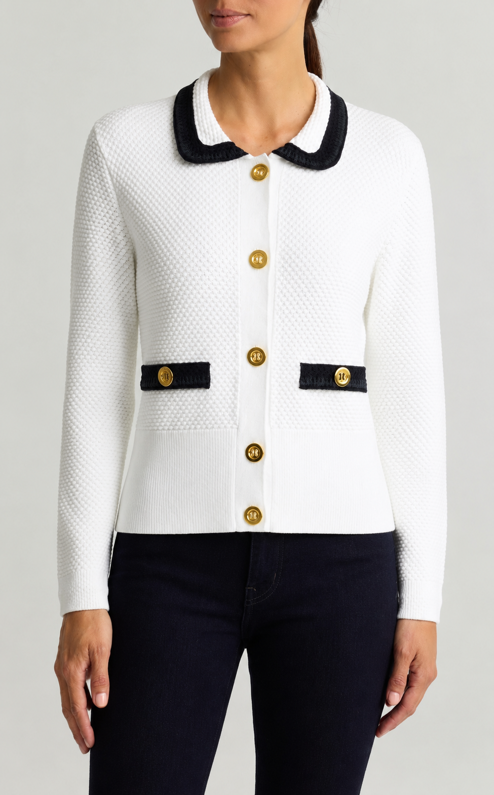 Punto Riso Knit Contrast Trim Jacket