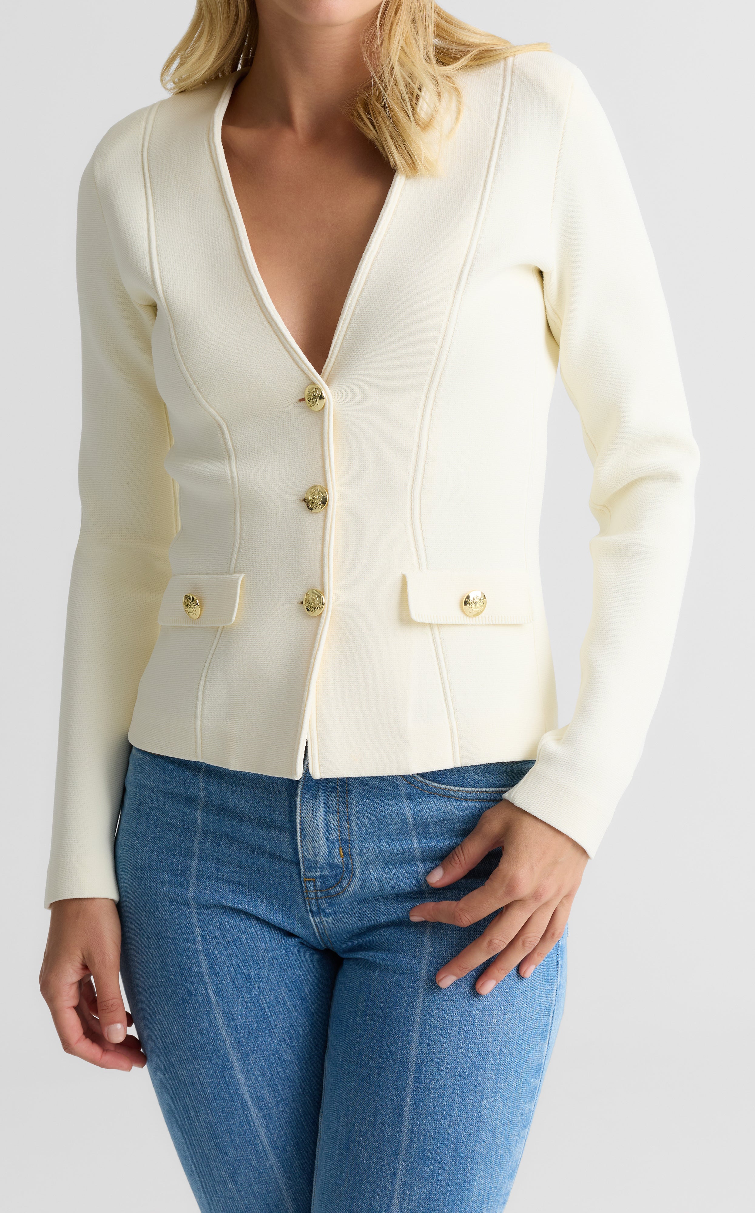 Kay Jacket In Santa Roma Knit – St. John Knits