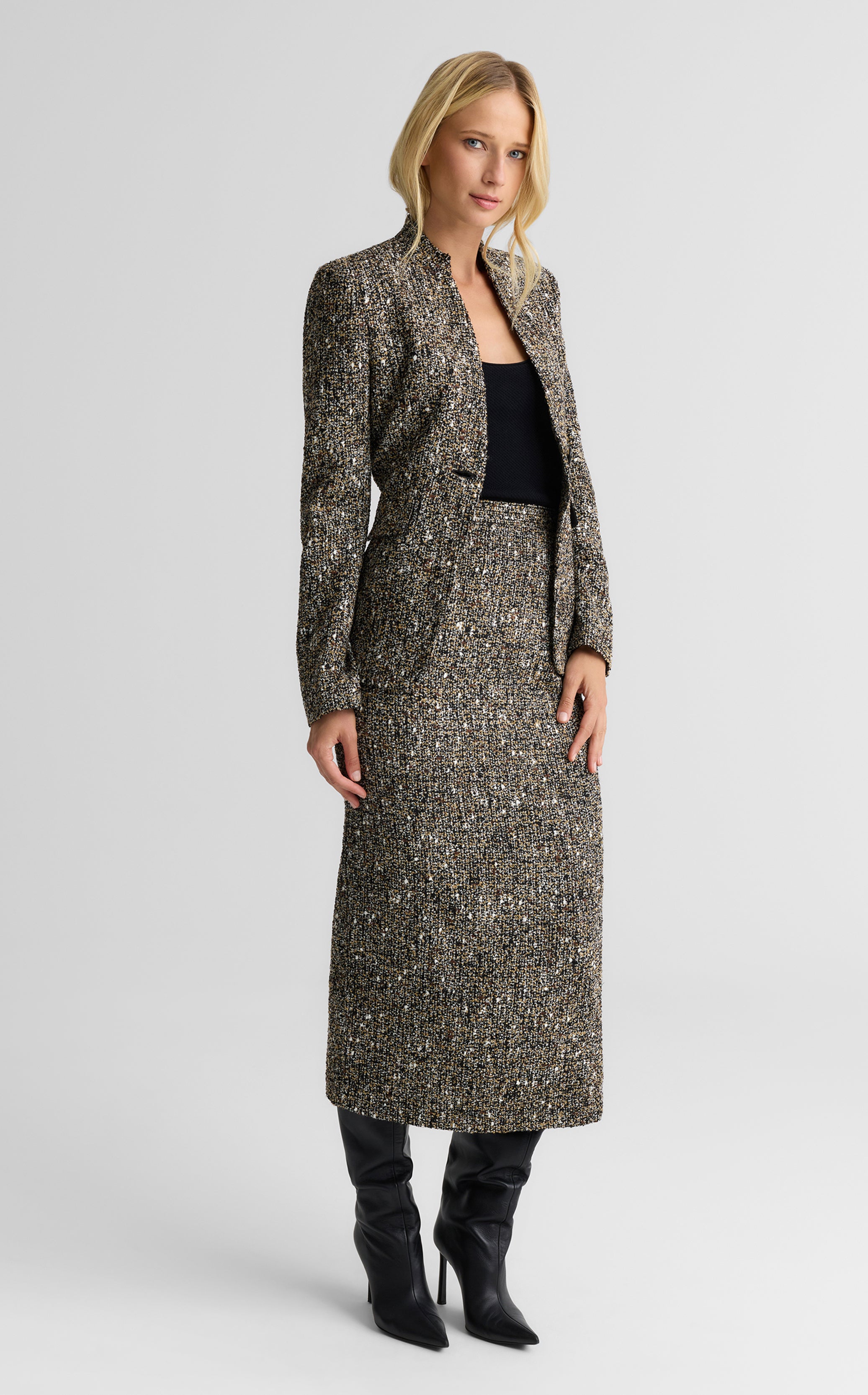 Cynthia Jacket In Kensington Tweed – St. John Knits