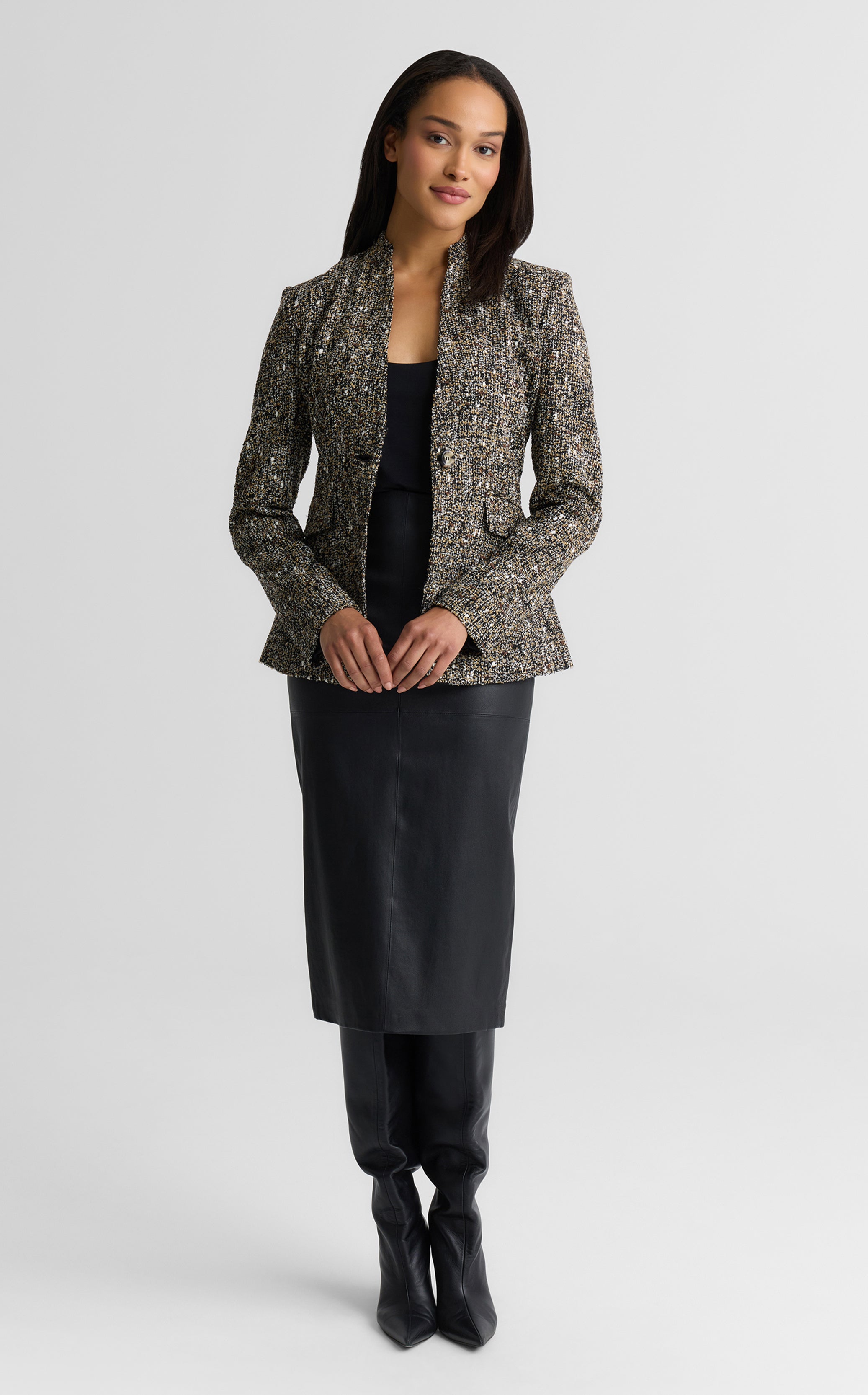Cynthia Jacket In Kensington Tweed – St. John Knits