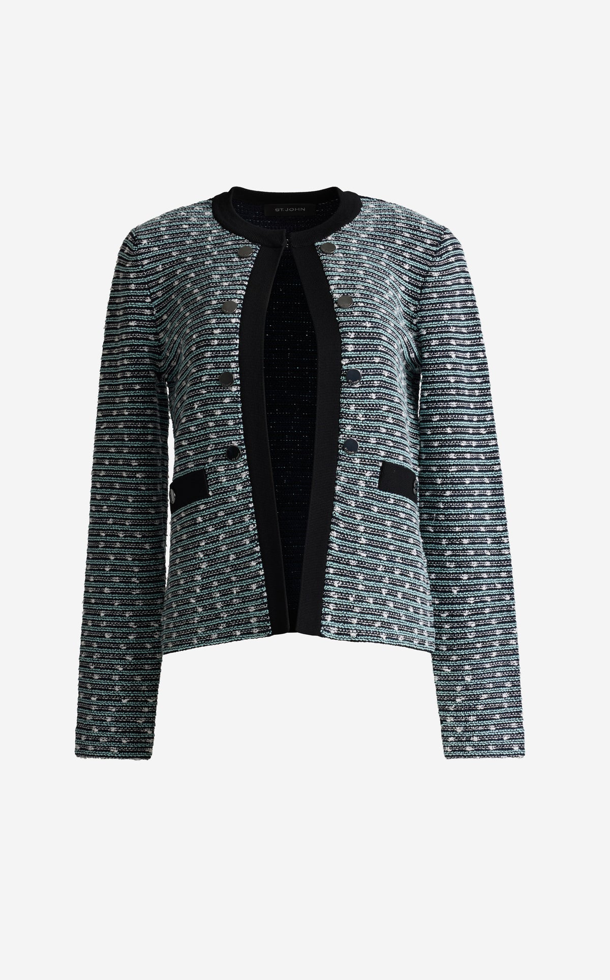Faux Double-Breasted Knit Jacket