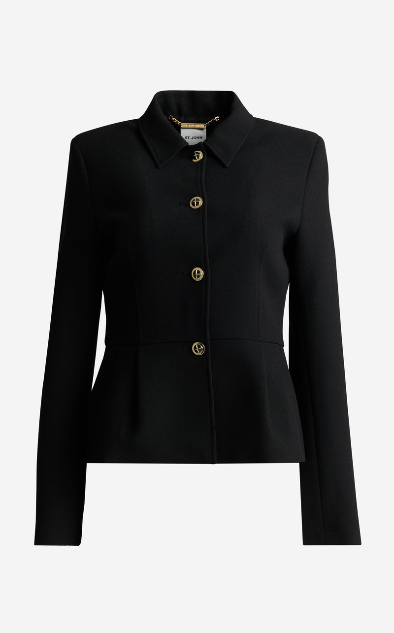 Peplum Jacket In Stretch Suiting