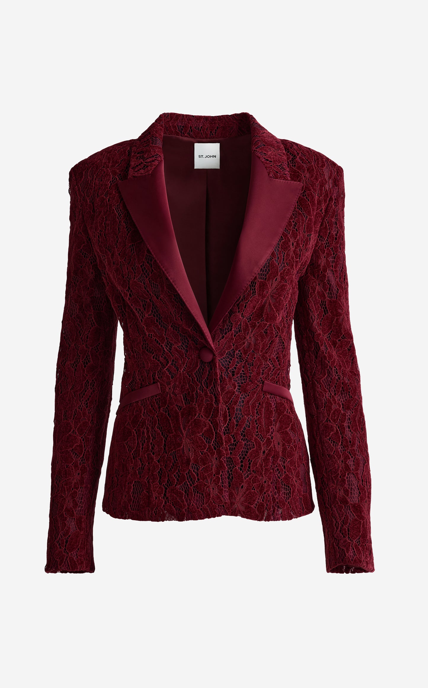 Paige Single Button Jacket In Velvet Floral Lace