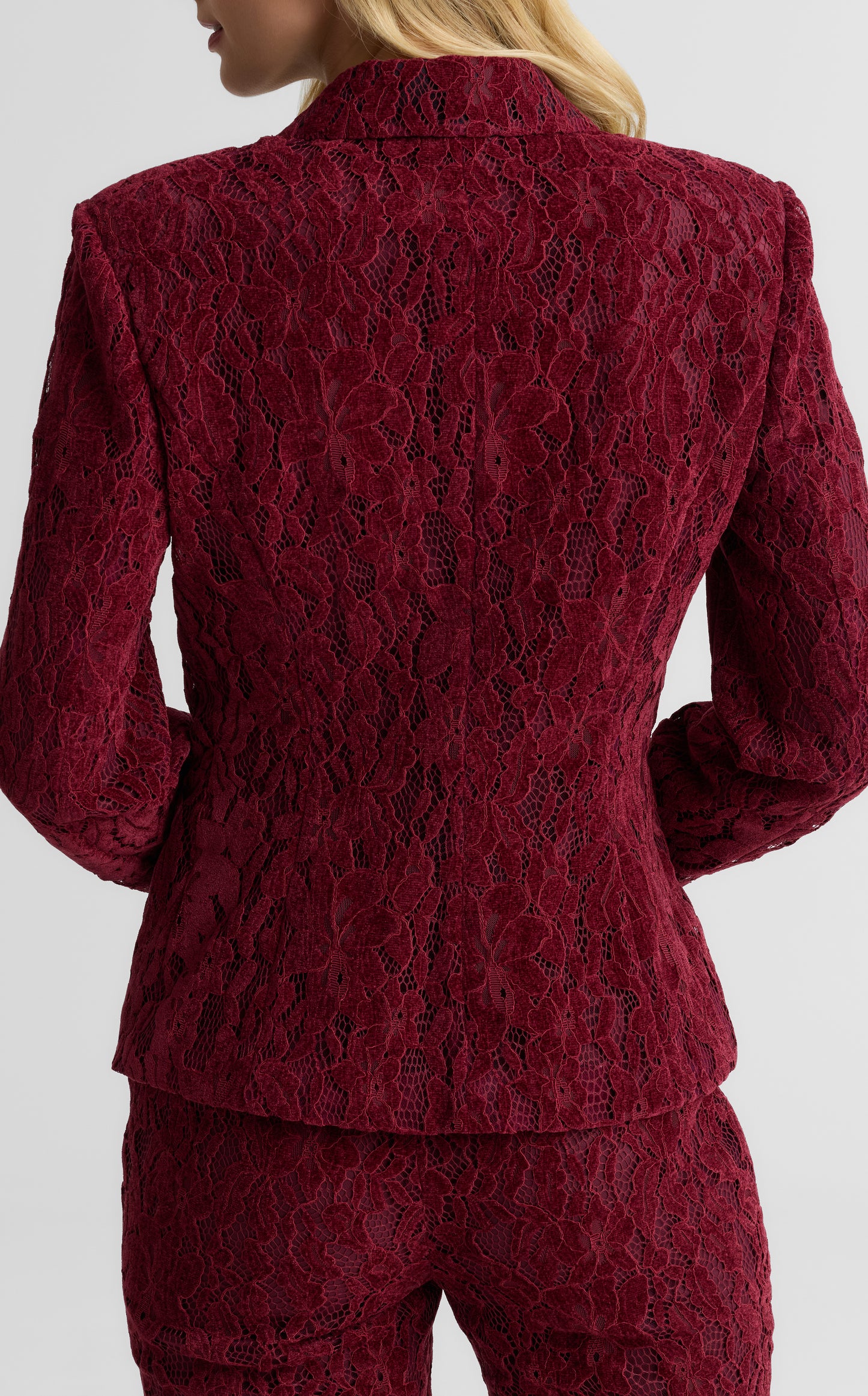Paige Single Button Jacket In Velvet Floral Lace