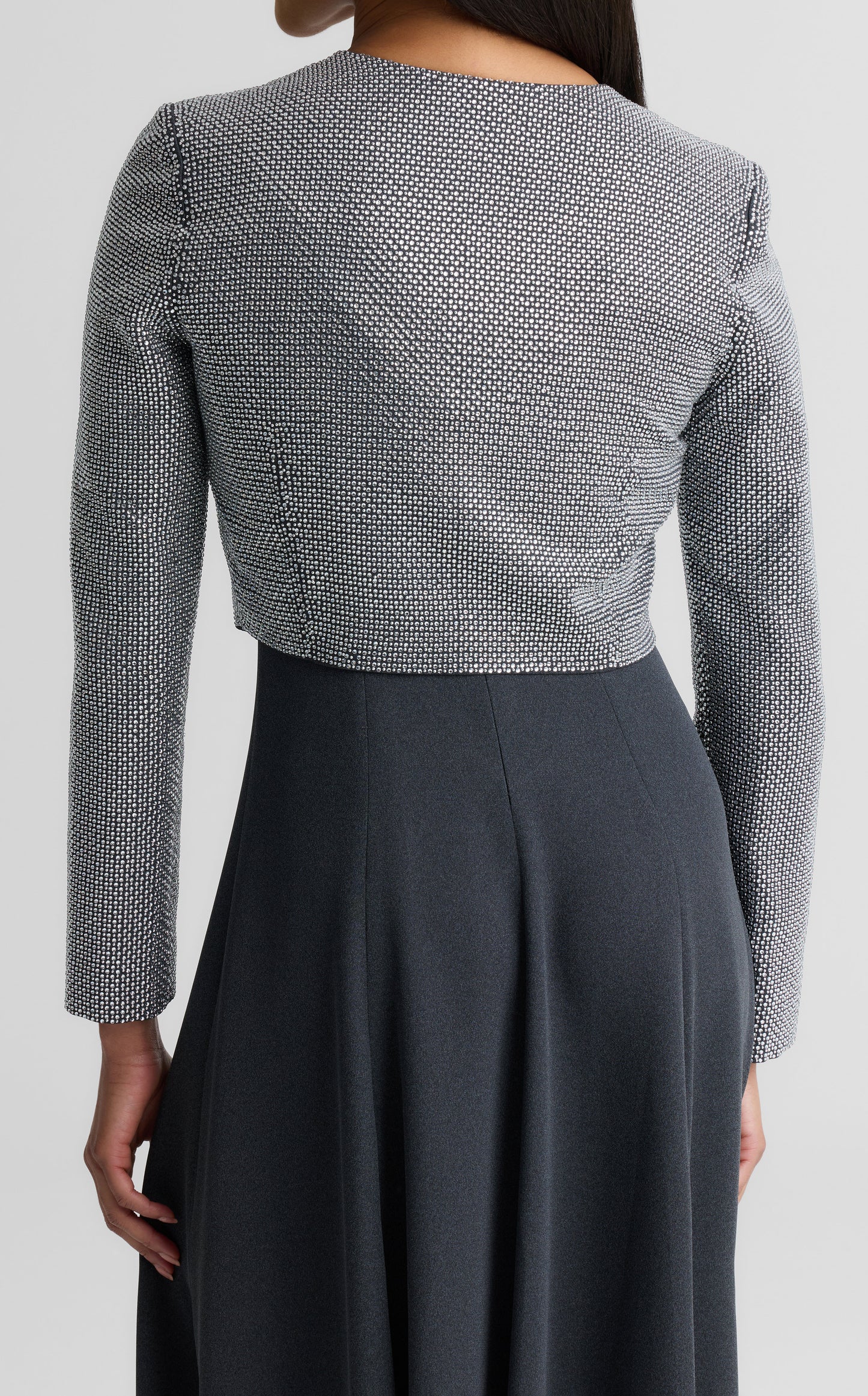 Trina Jacket In Embellished Heathered Crepe