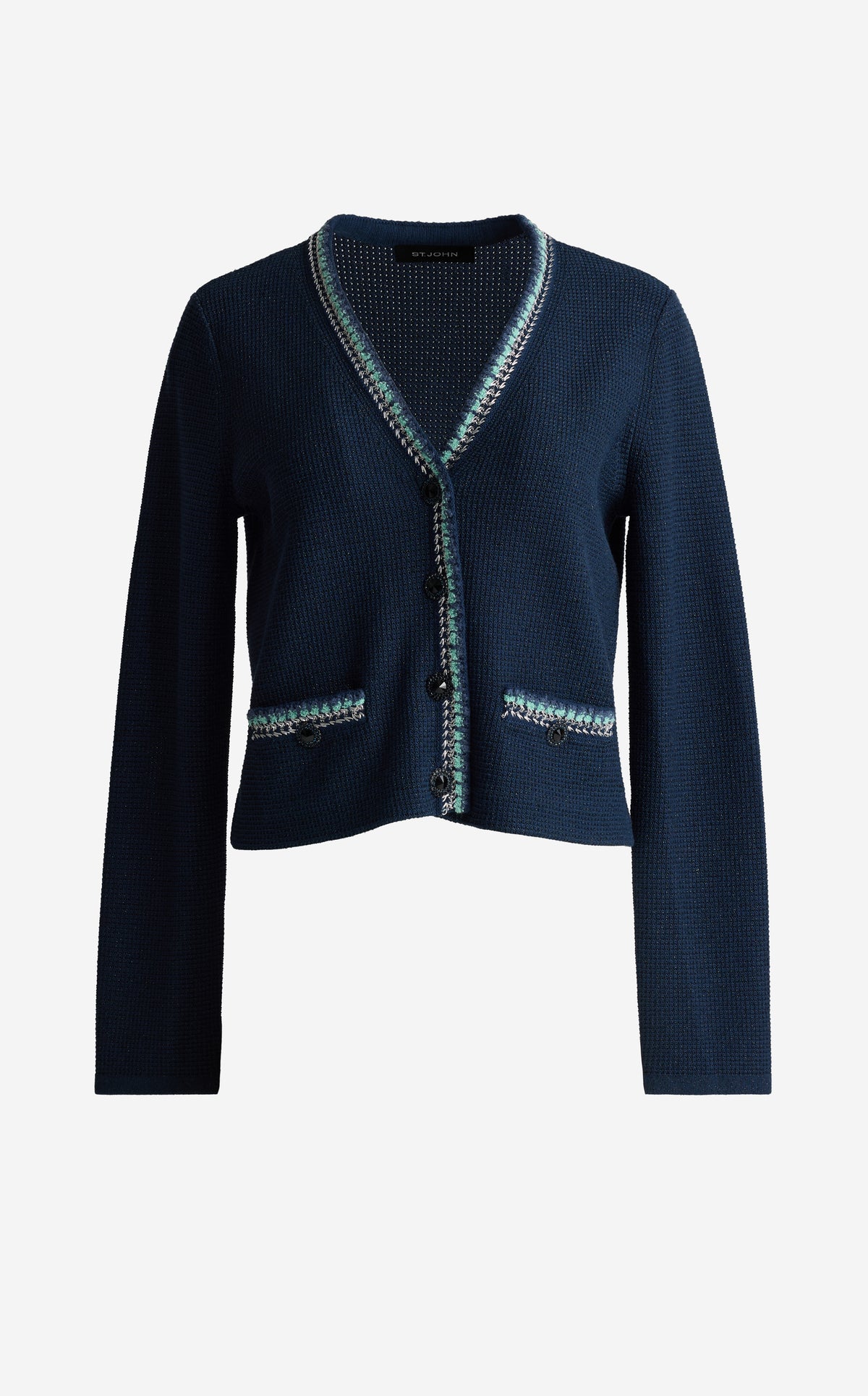 Artisanal Trim V-Neck Jacket