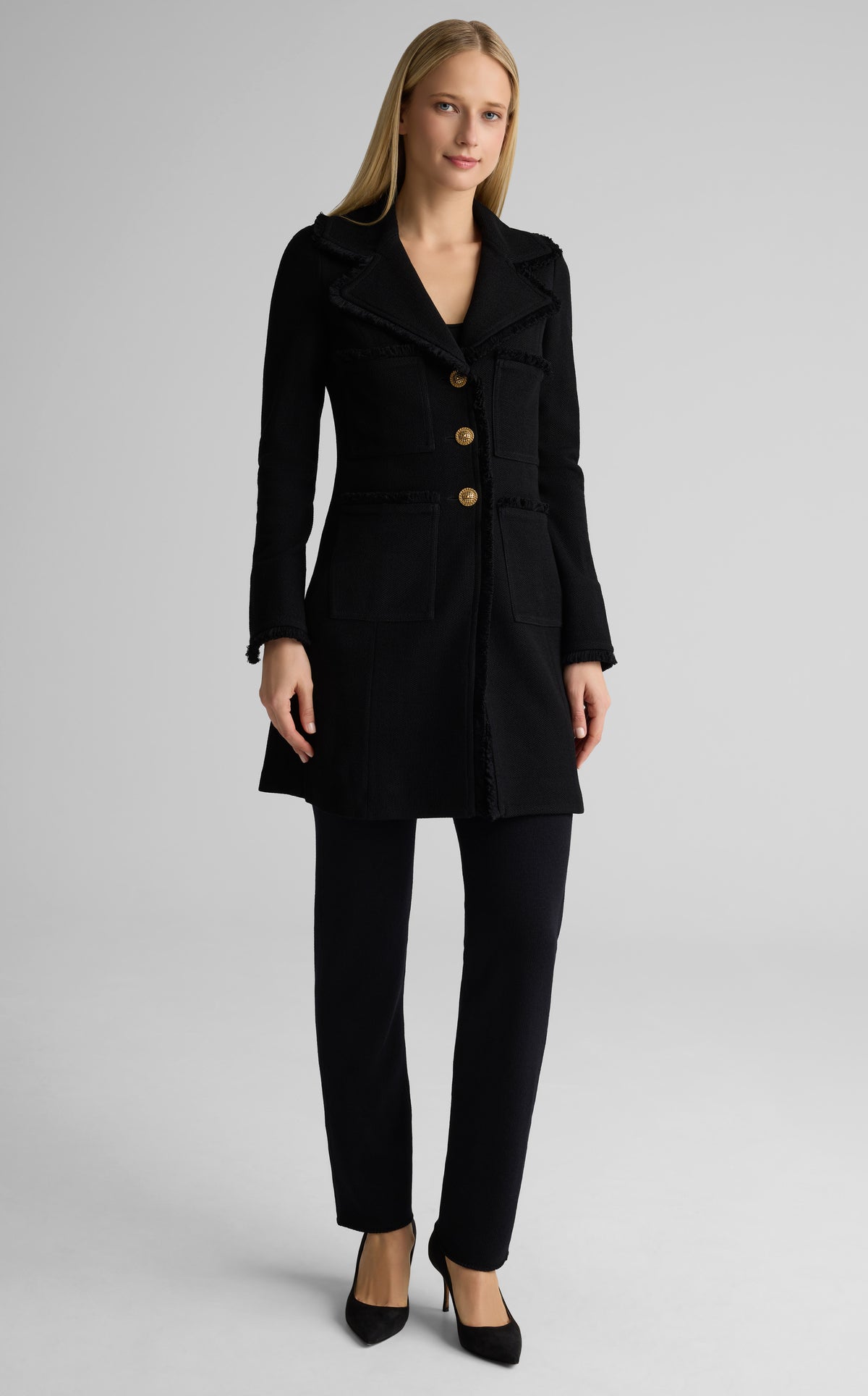 Robe-veste Costume 2 Pièces St John - Noir, Taille 16/XL, Tricot Piqué, Neuf Avec étiquettes