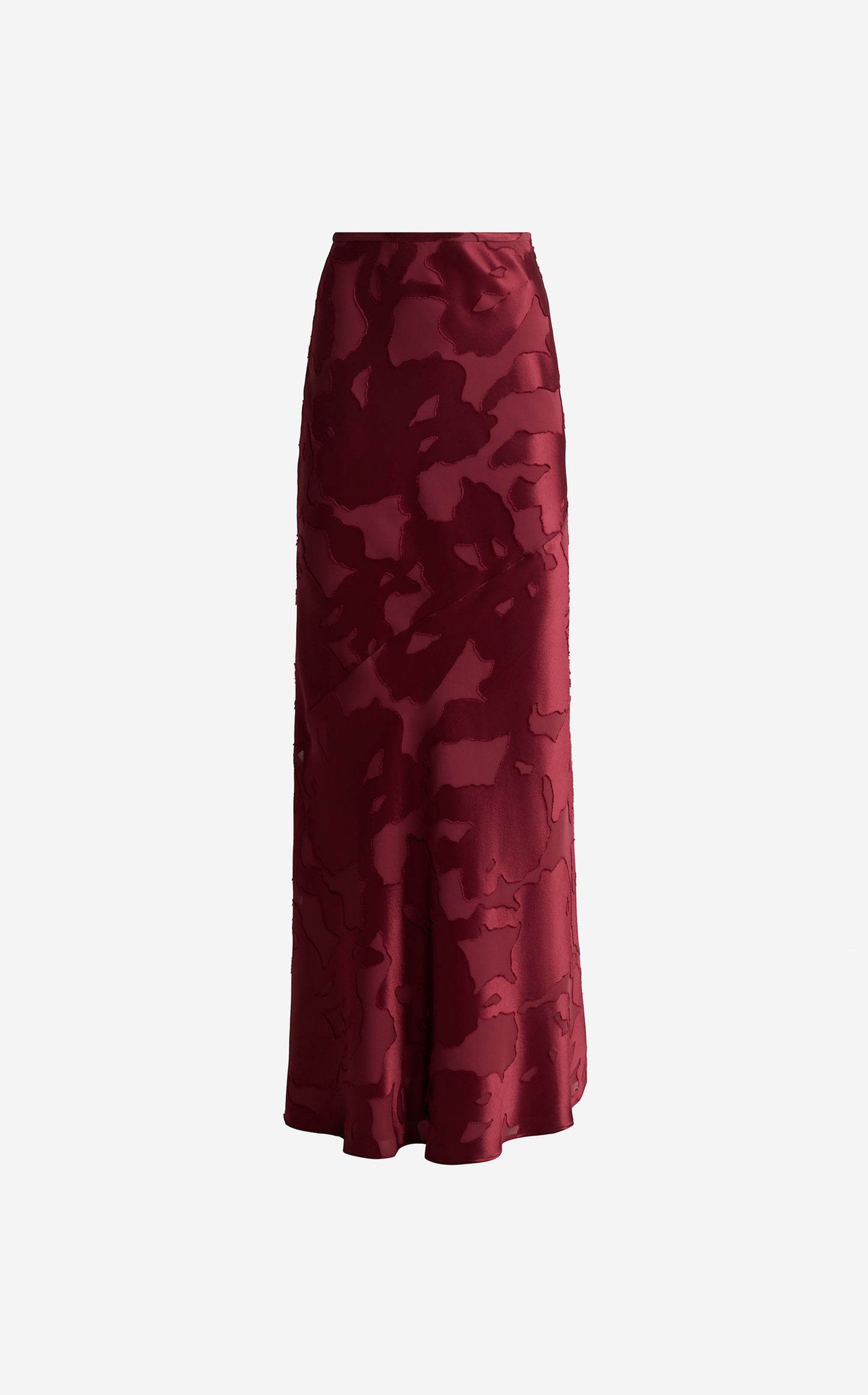 Beverly Skirt In Satin Abstract Burnout