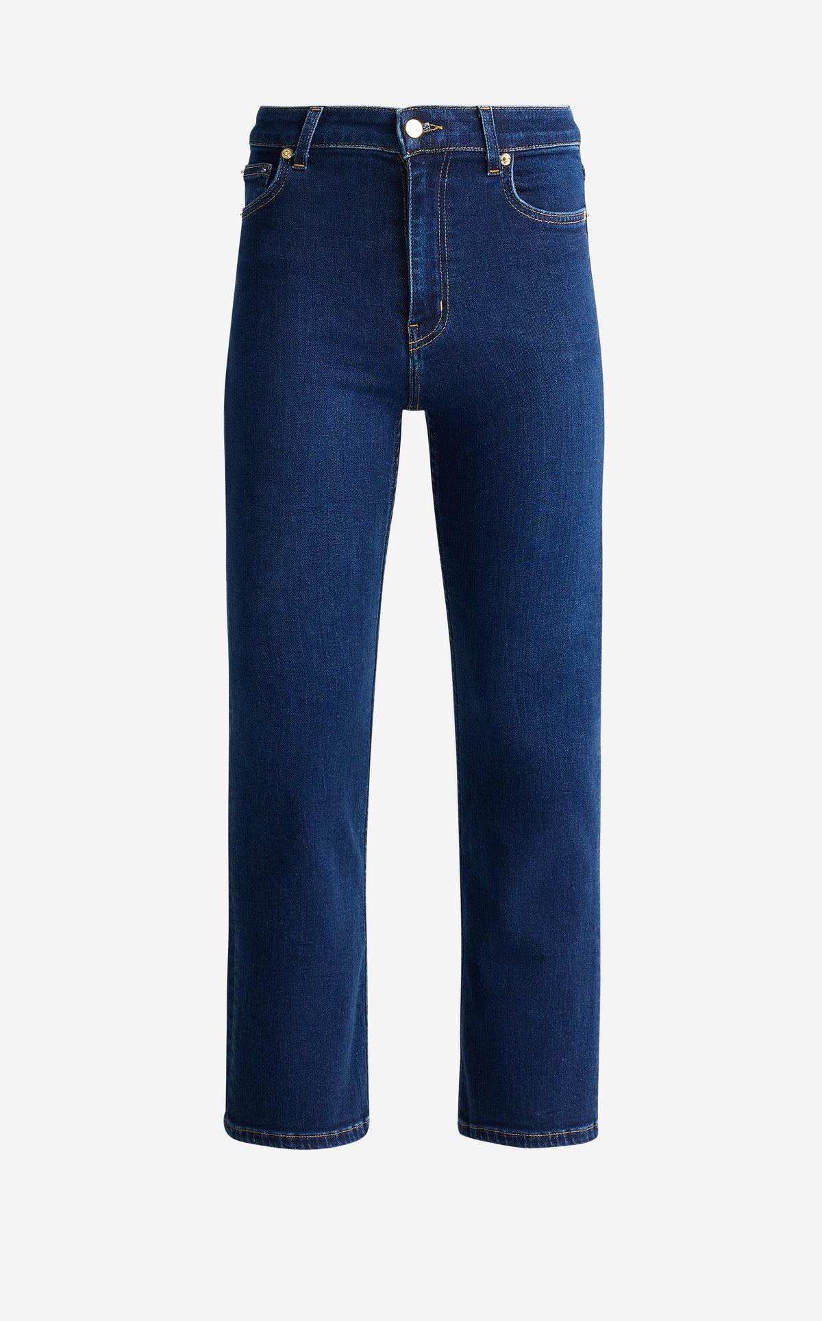 Stretch Denim Straight-Leg Jeans