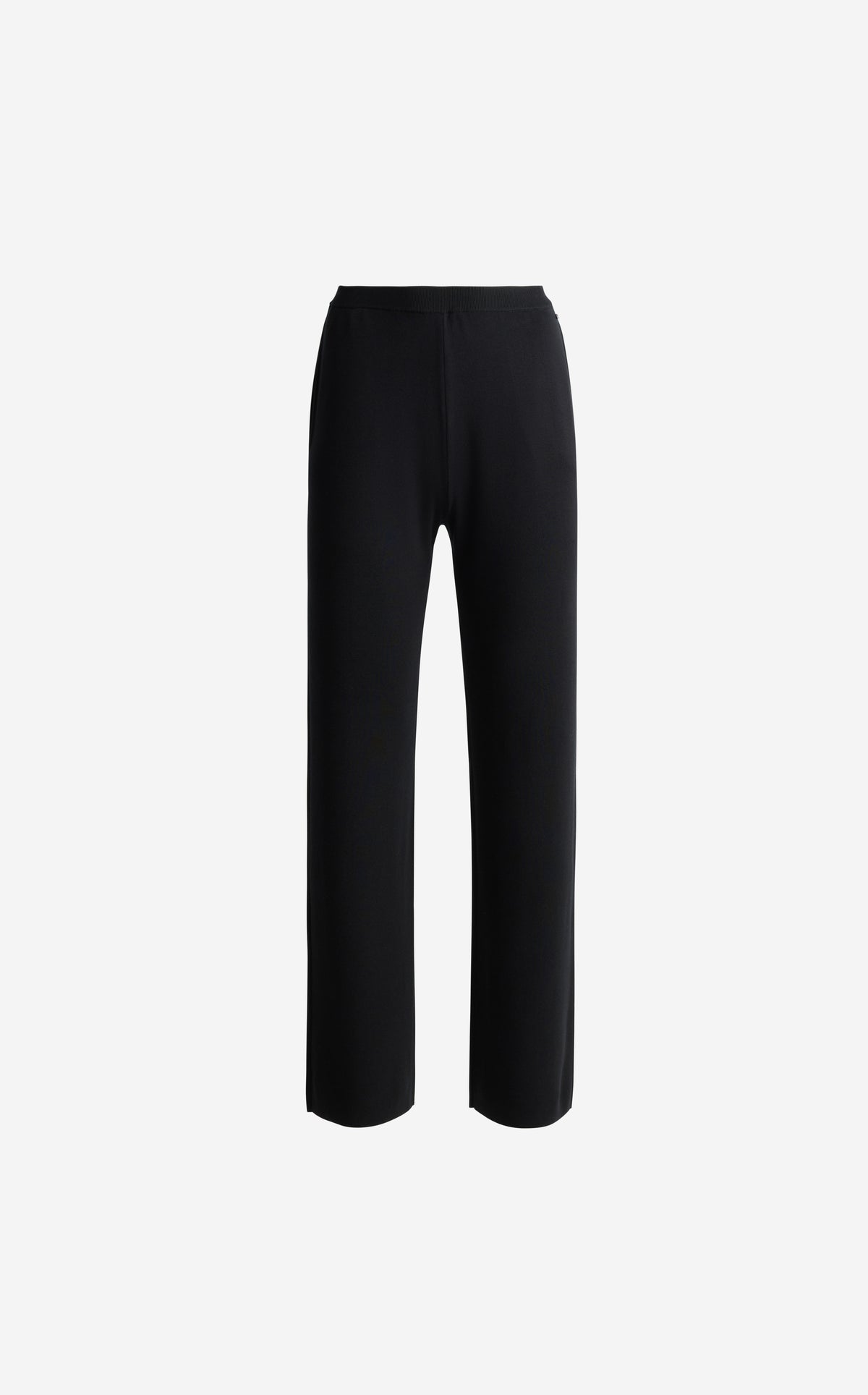 Ribbed Waist Wide-Leg Pants