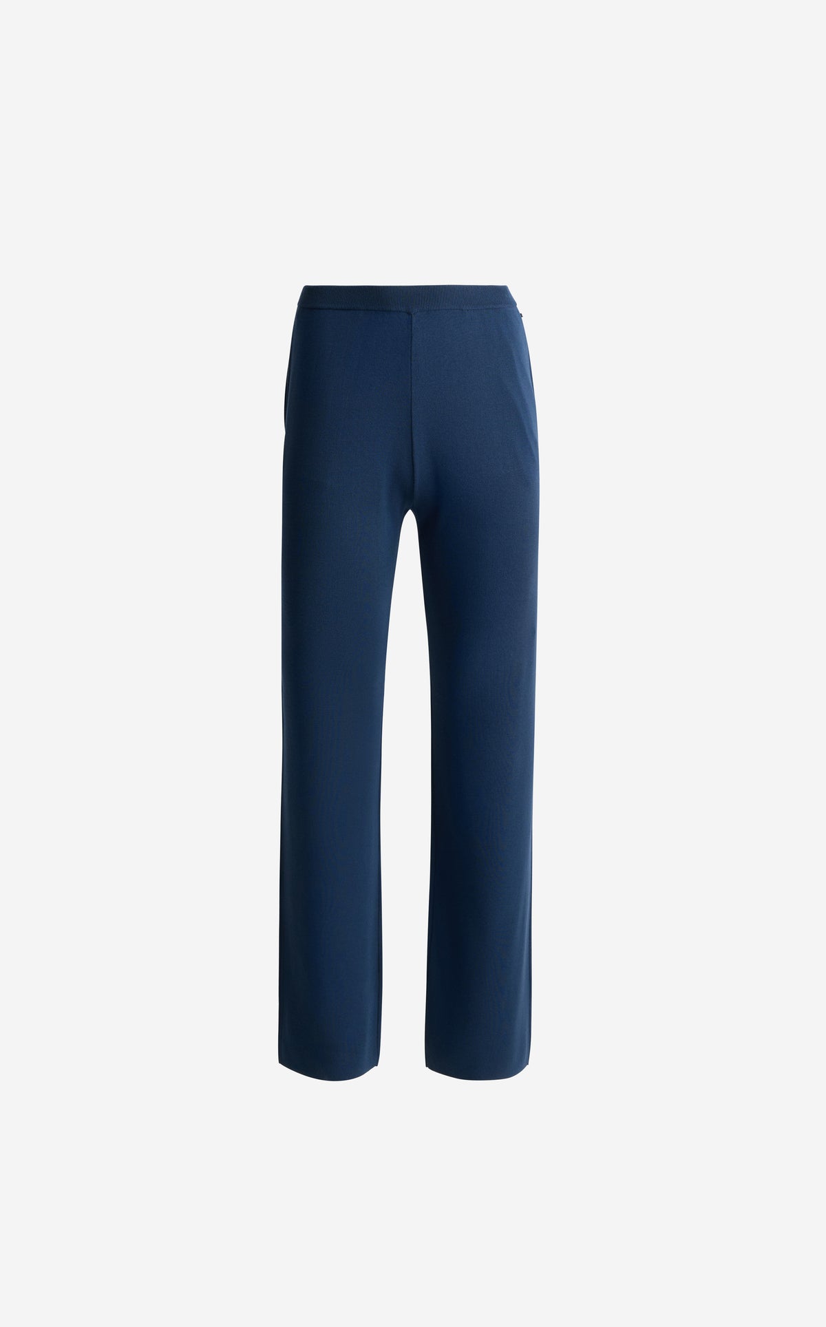 Ribbed Waist Wide-Leg Pants