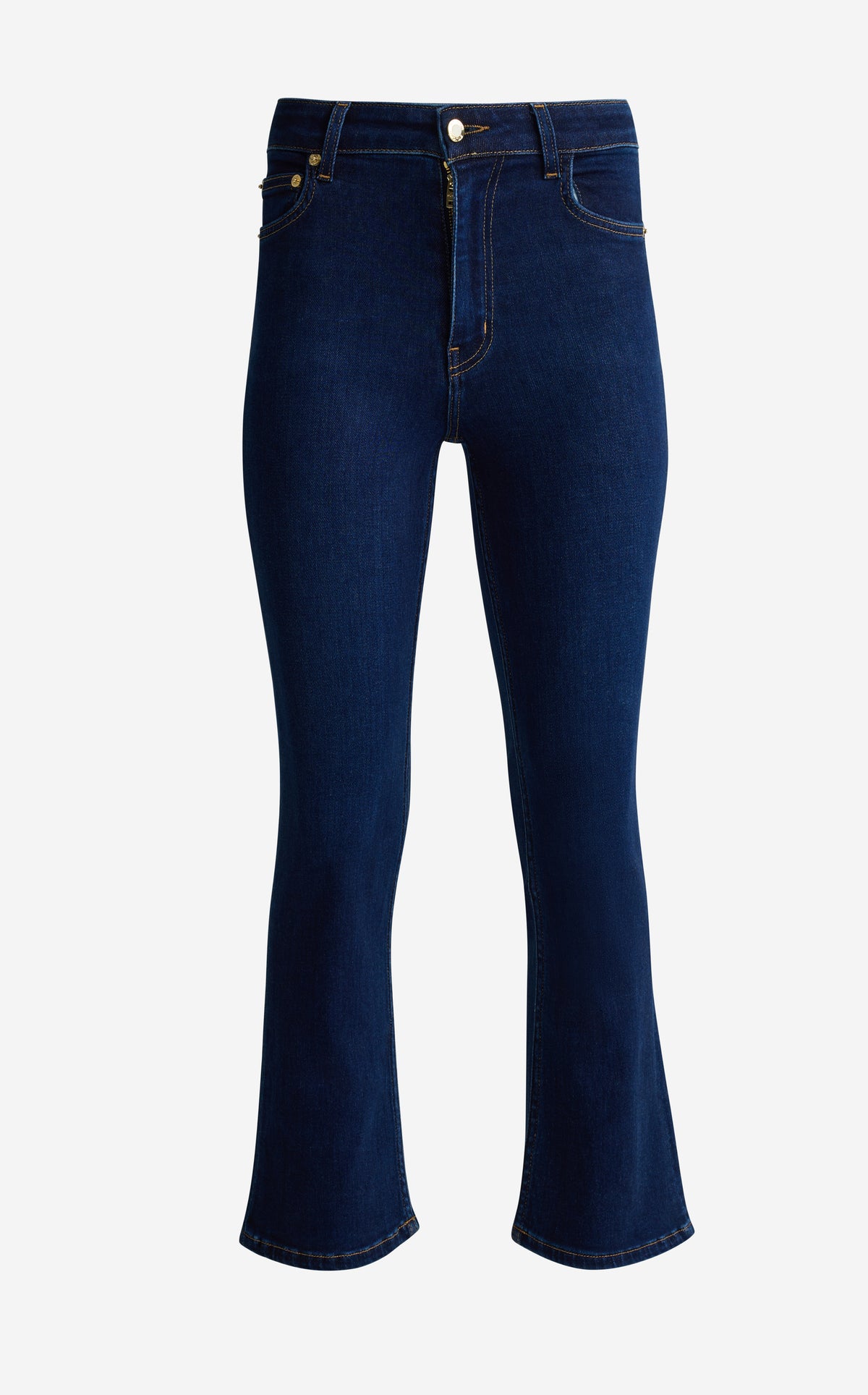 Cropped Stretch Denim Flare Jeans