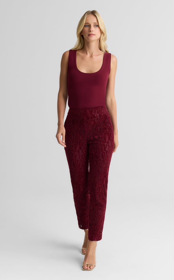 Isabel Pant In Velvet Floral Lace