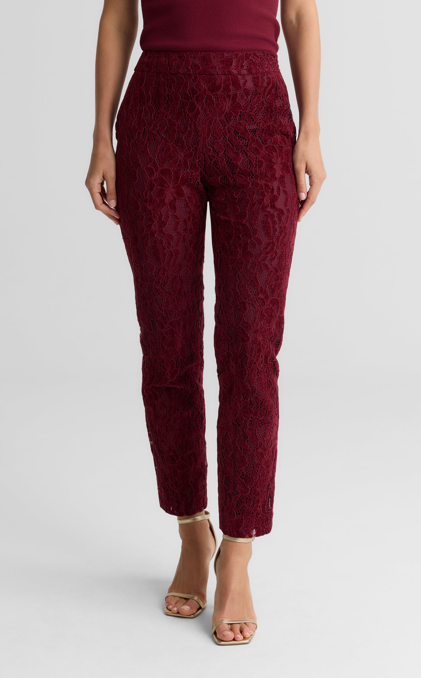 Isabel Pant In Velvet Floral Lace