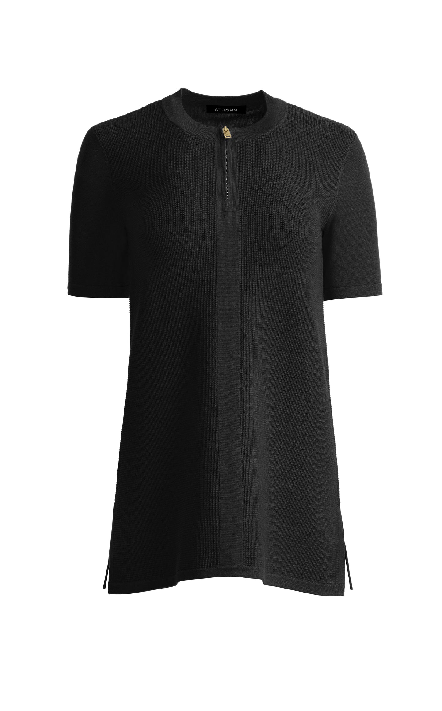 Stretch Piqué Knit Zip Top