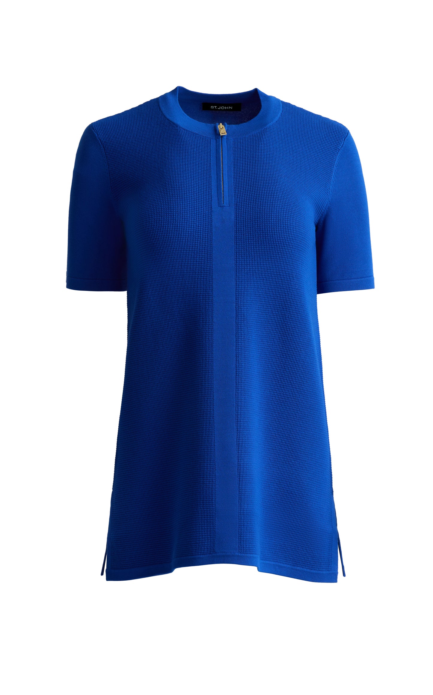 Stretch Piqué Knit Zip Top