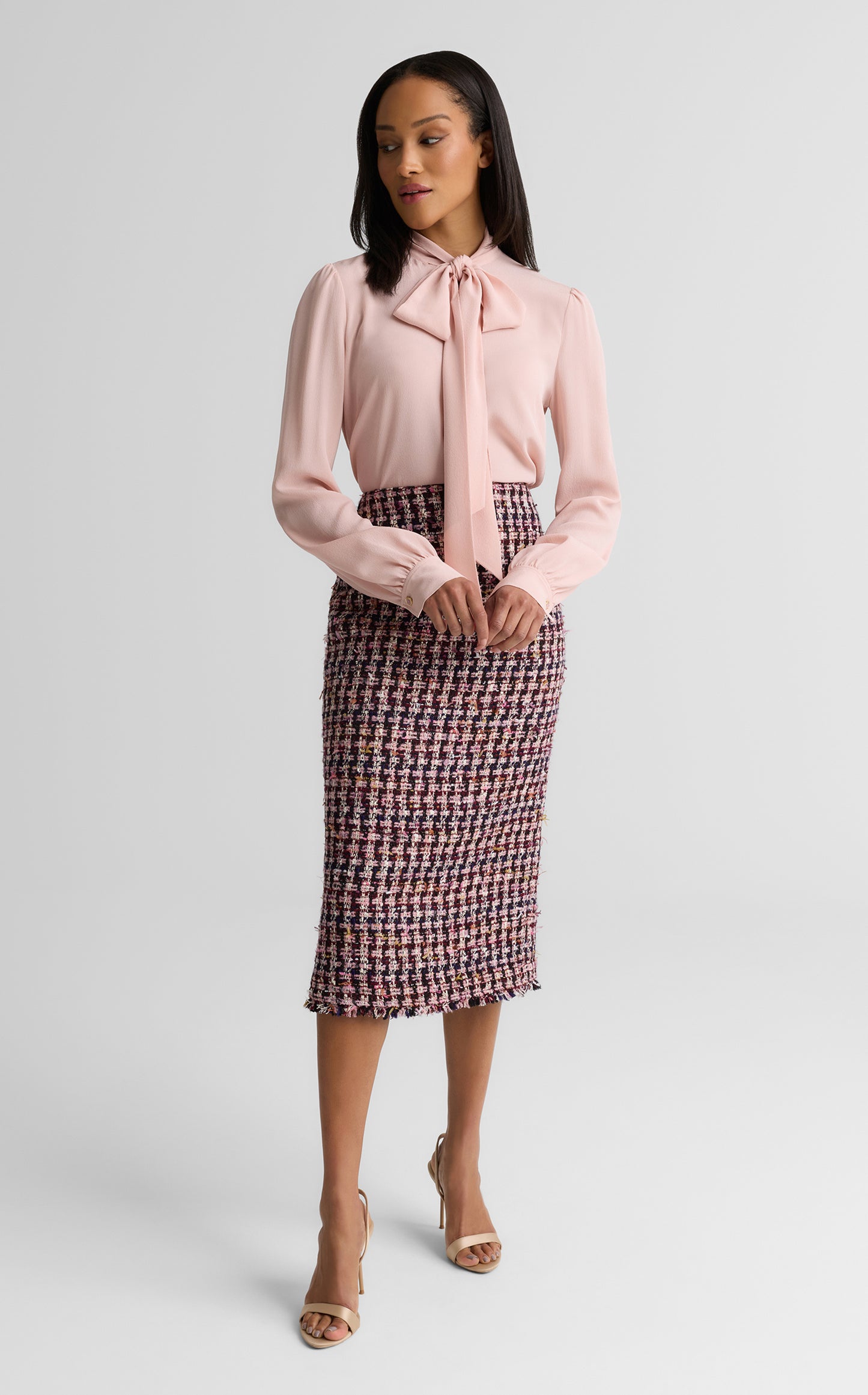 Hannah Bow Blouse In Silk Crepe