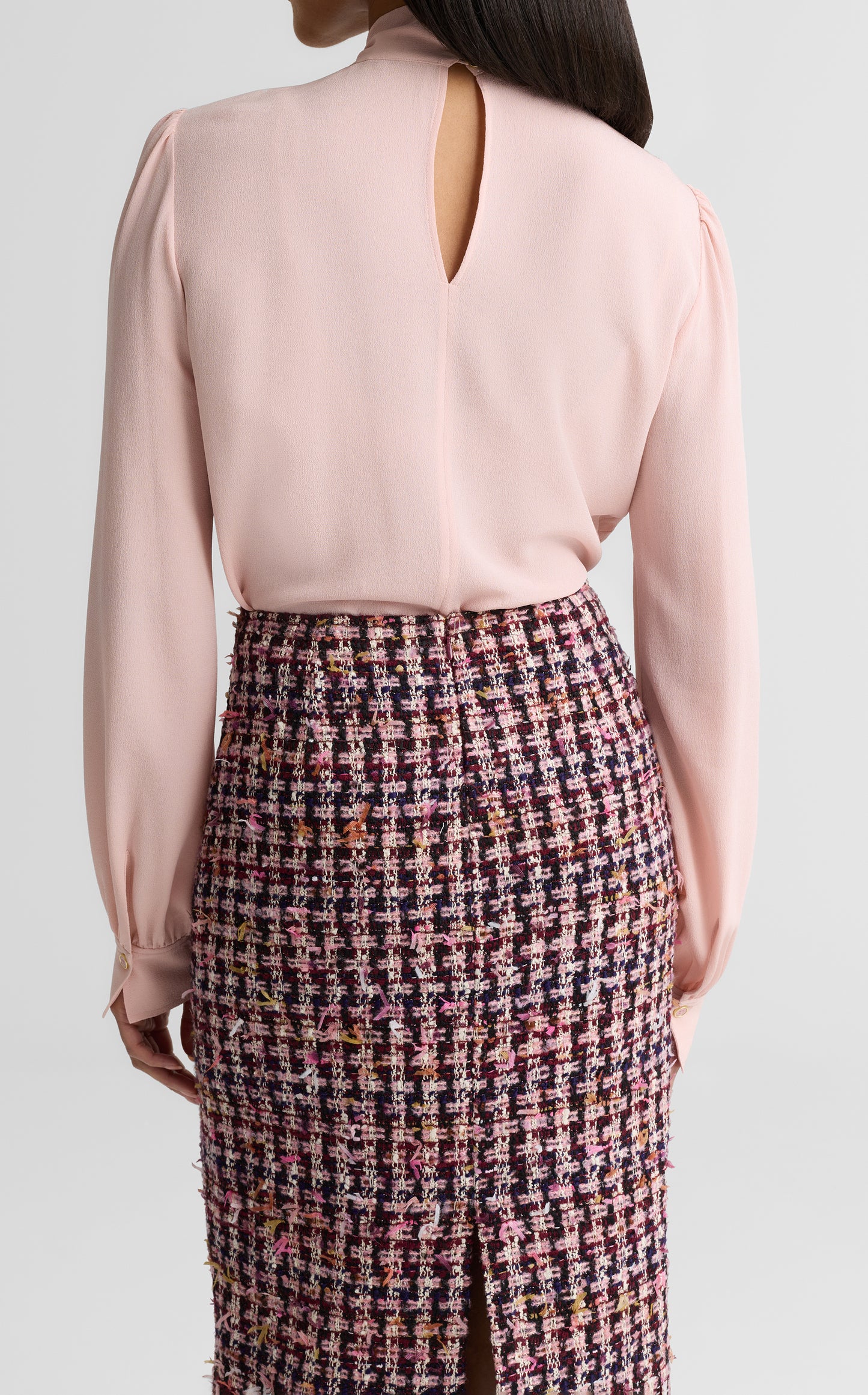 Hannah Bow Blouse In Silk Crepe