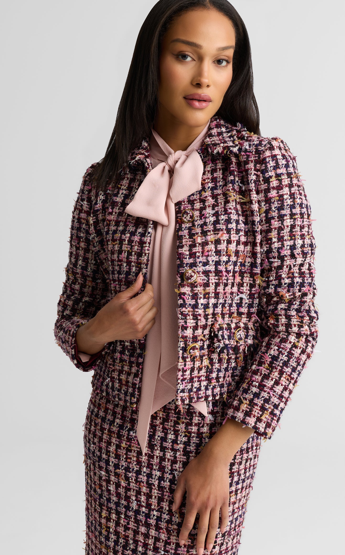 Hannah Bow Blouse In Silk Crepe