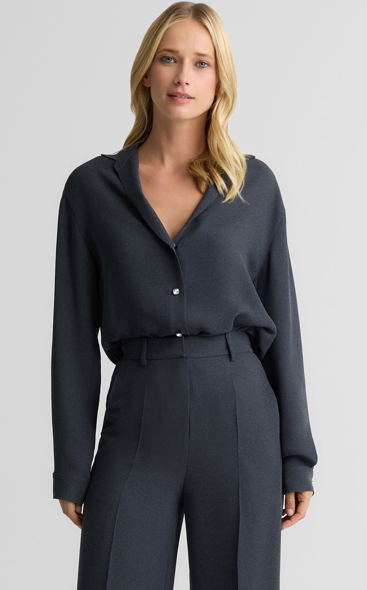 Noel Blouse In Heathered Crepe