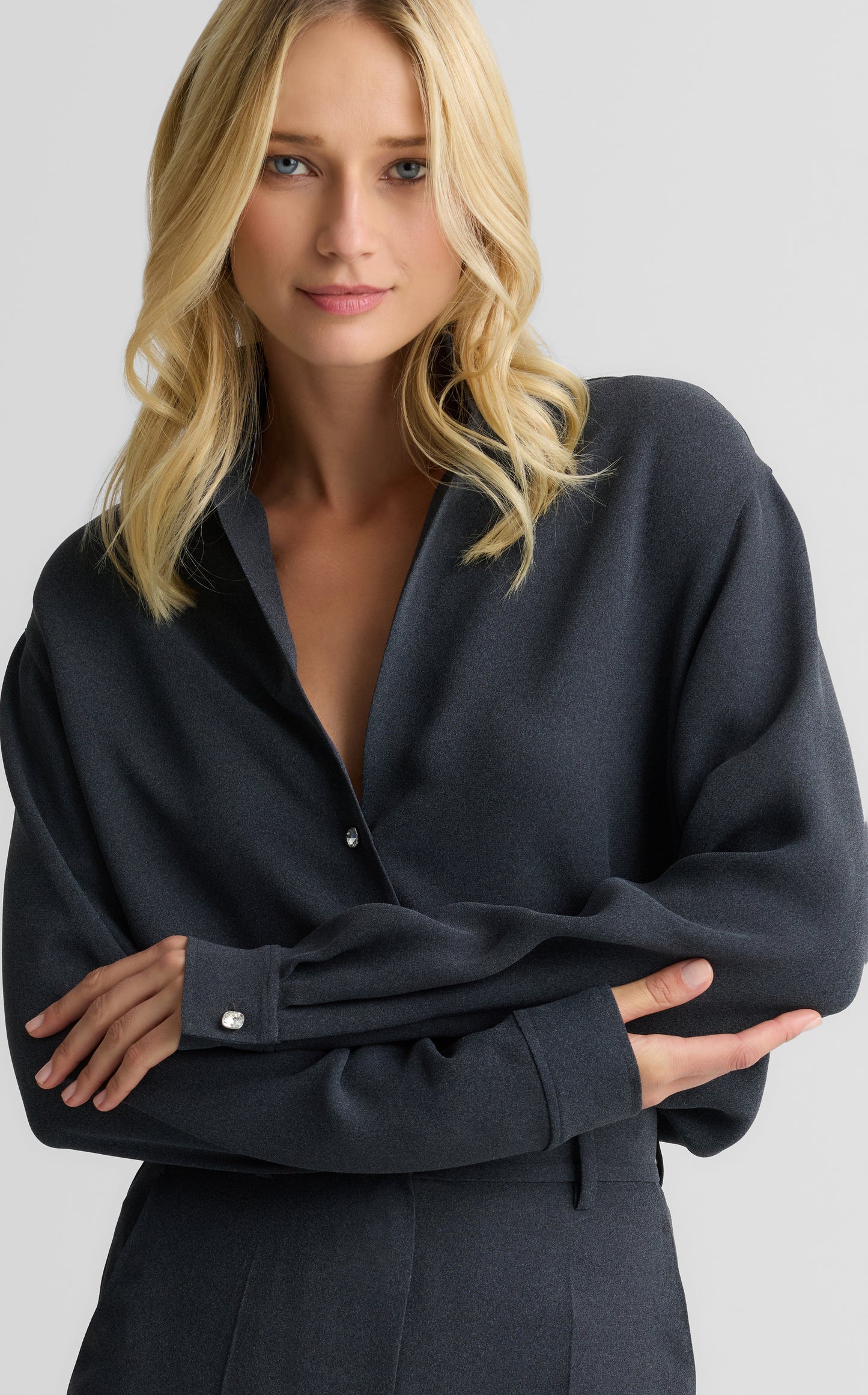 Noel Blouse In Heathered Crepe