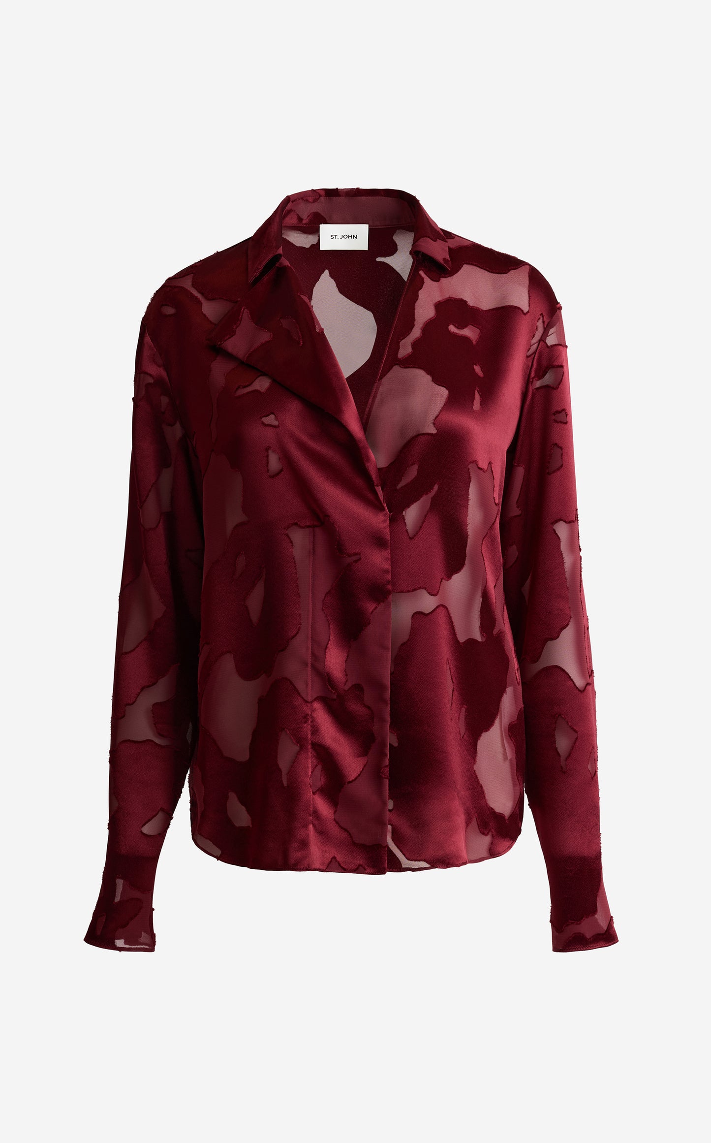 Candace Blouse In Satin Abstract Burnout