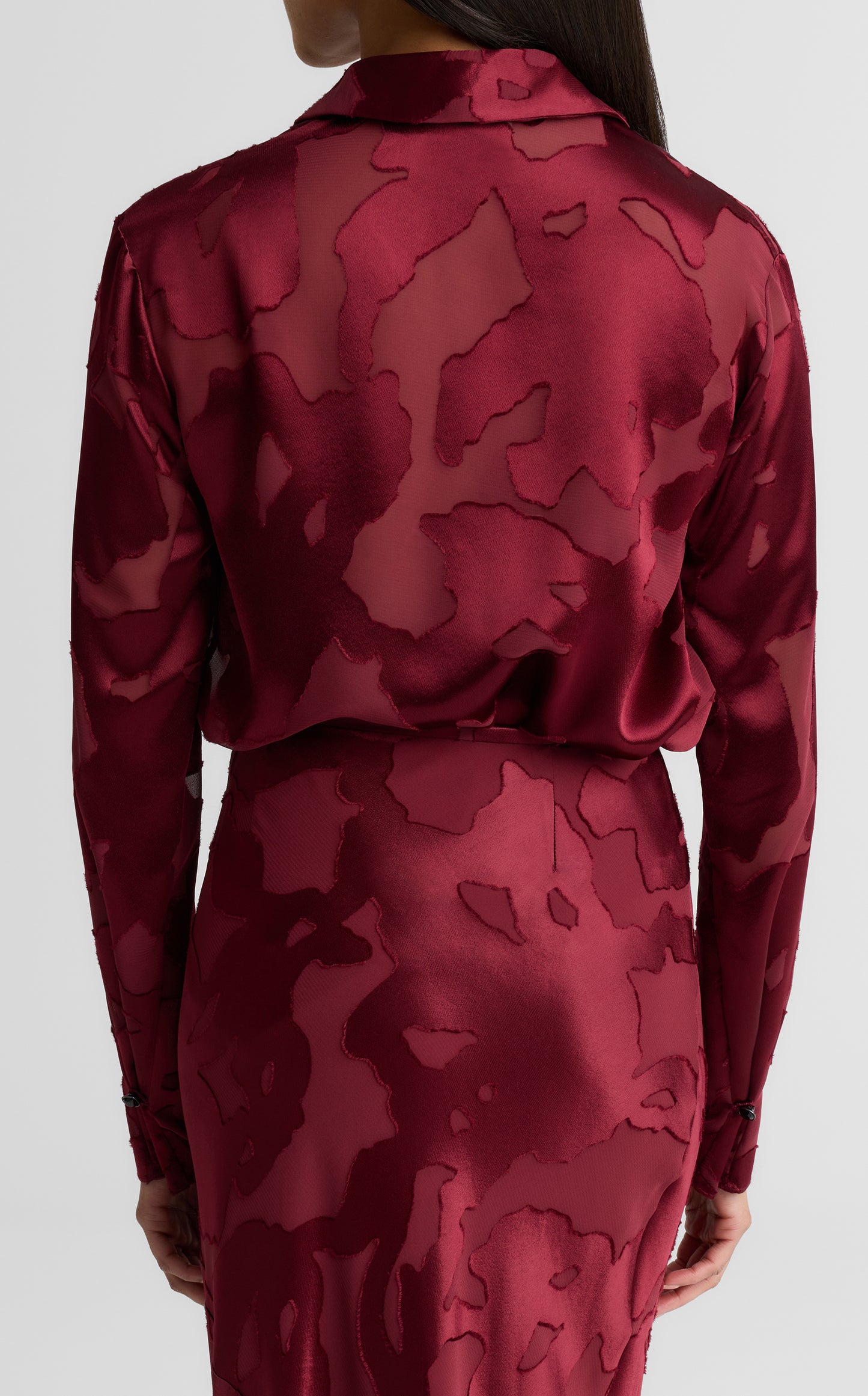 Candace Blouse In Satin Abstract Burnout