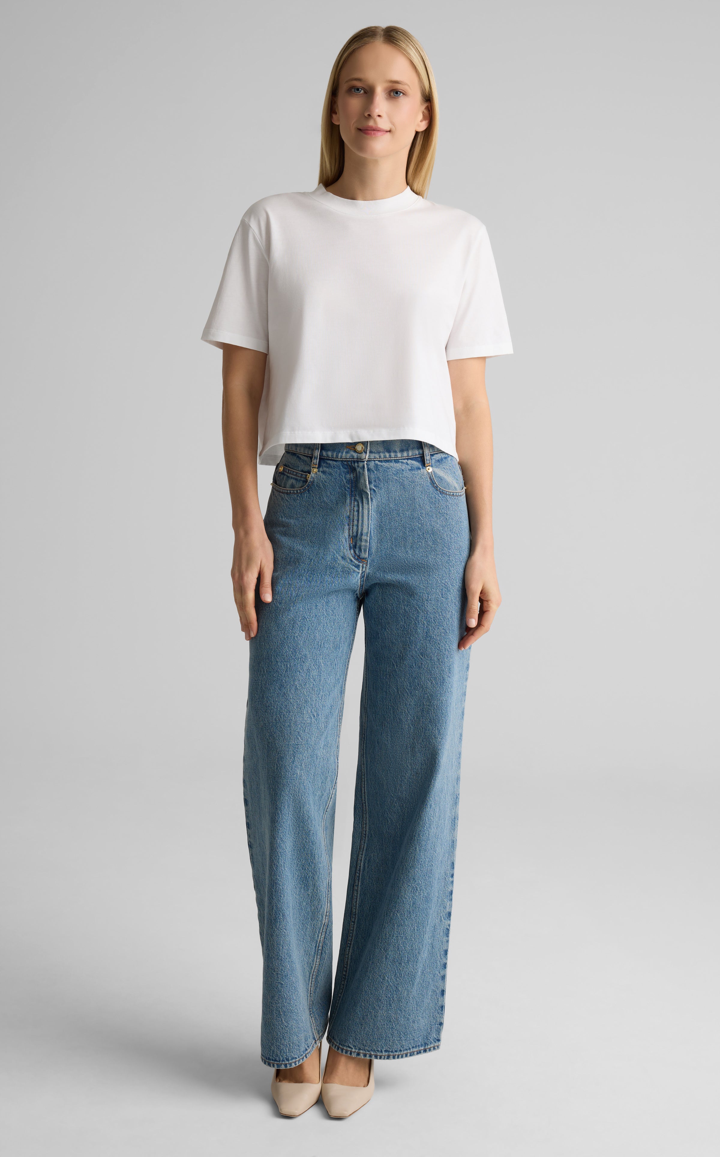 Short Sleeve Jersey Cropped Top – St. John Knits