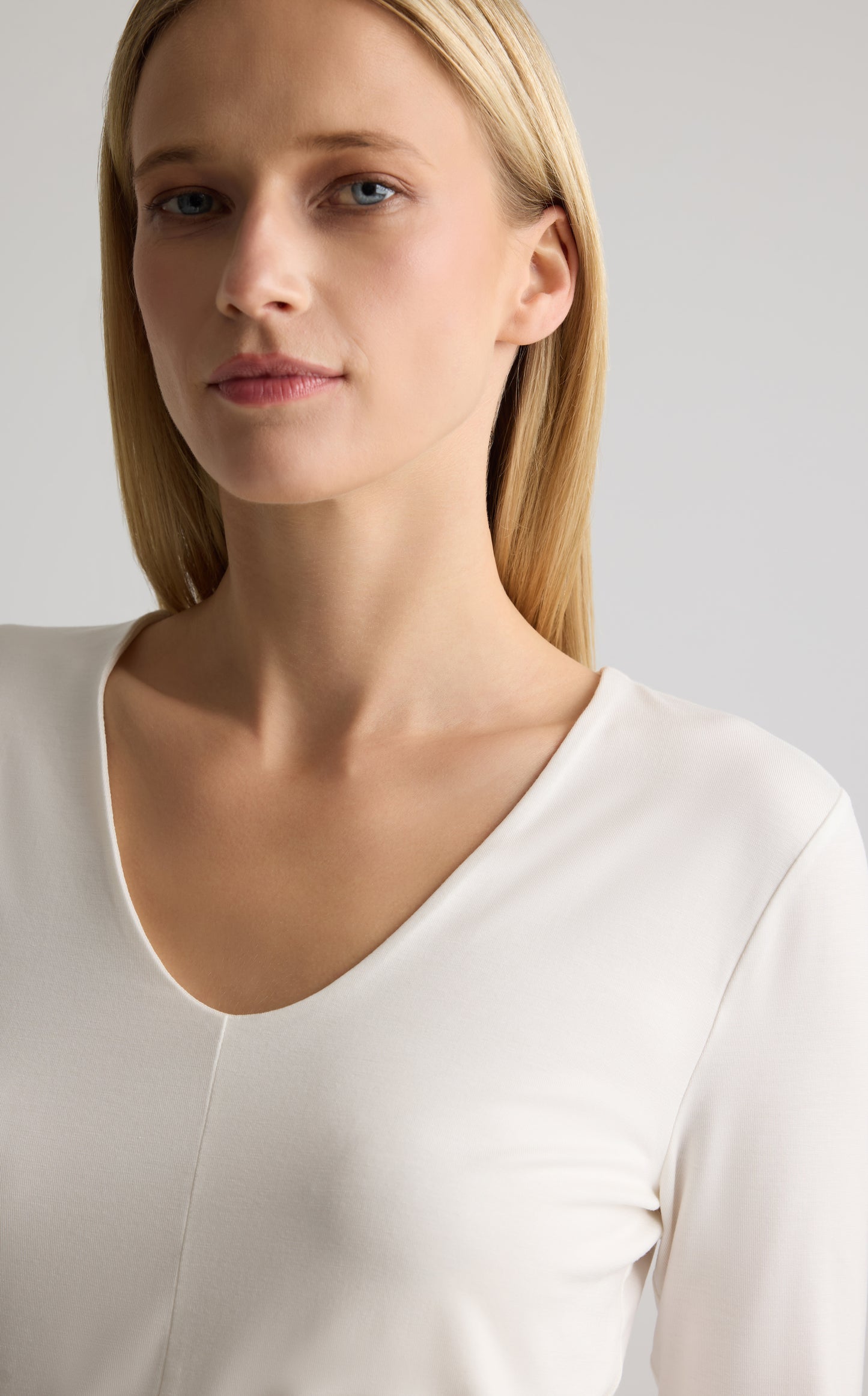 Polished Jersey V-Neck Top