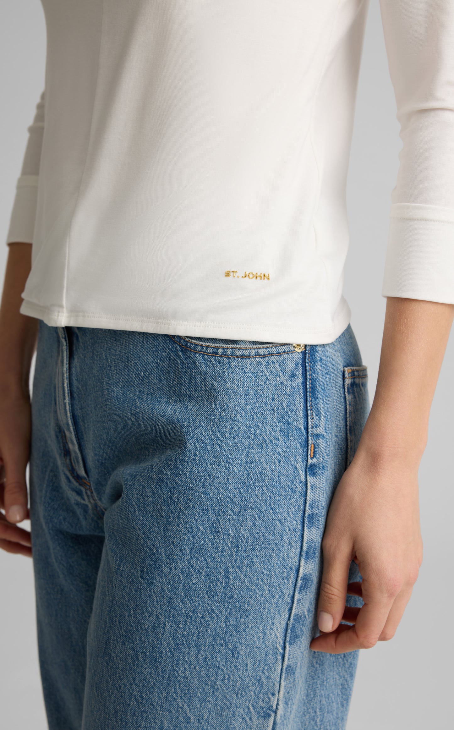 Polished Jersey V-Neck Top