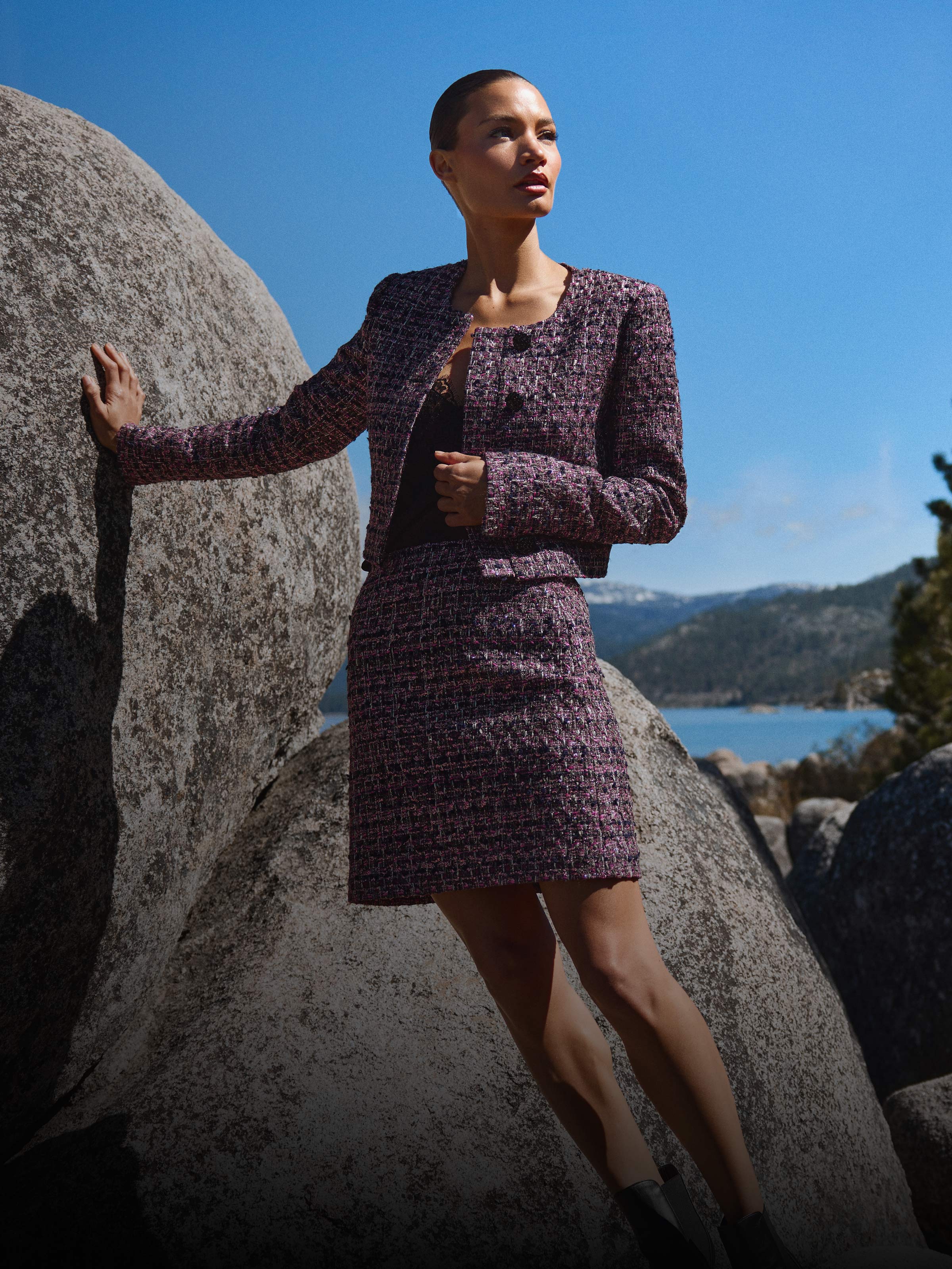 ST.JOHN COUTURE セントジョン ツイード テーラードジャケット ST.JOHN COUTURE セントジョン ツイード テーラードジャケット