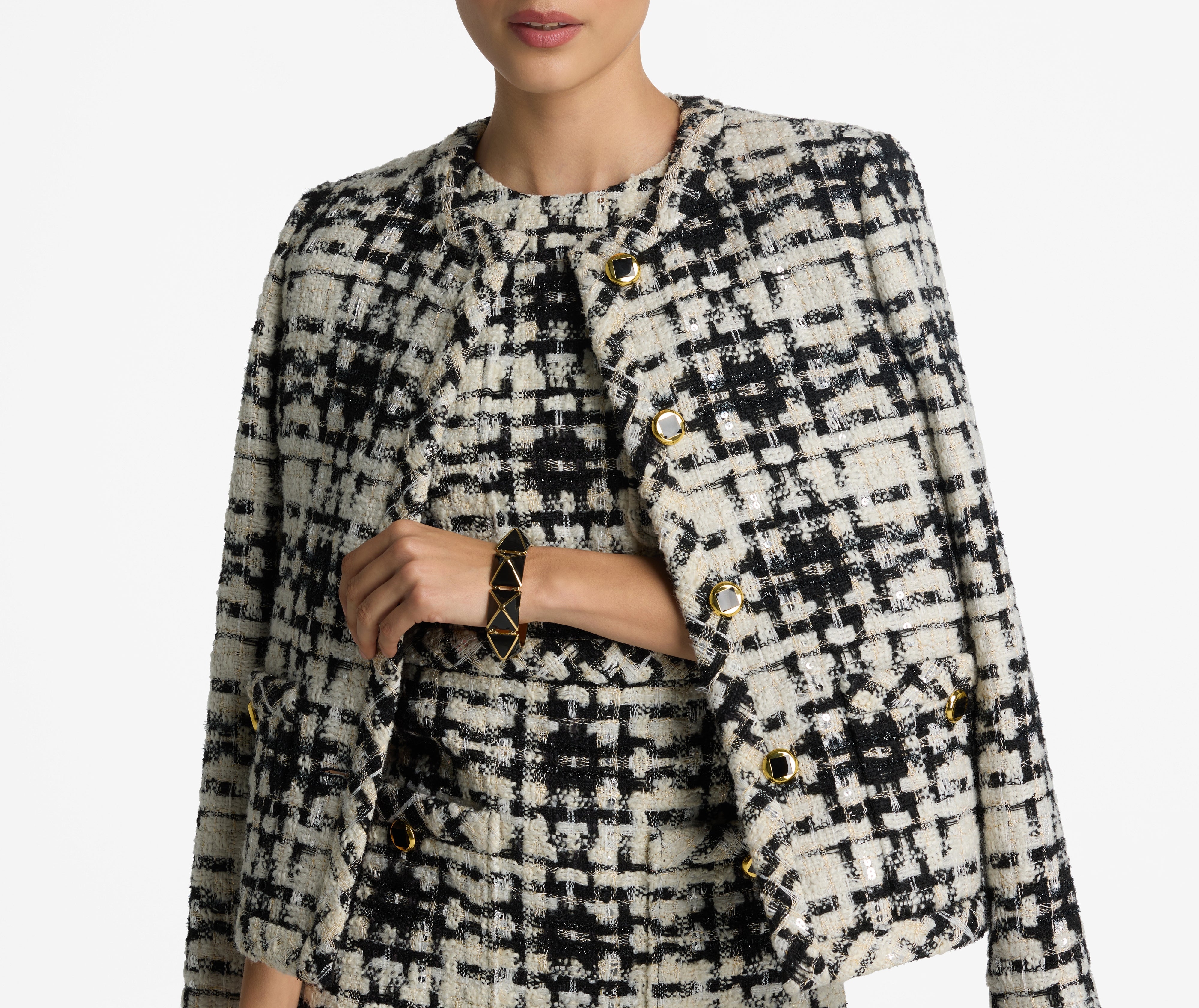 Eyelash Plaid Tweed Jacket – St. John Knits