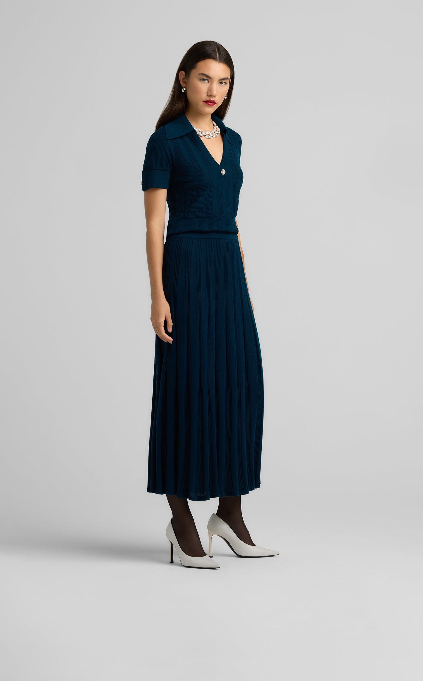 Pleated Merino Wool Dress